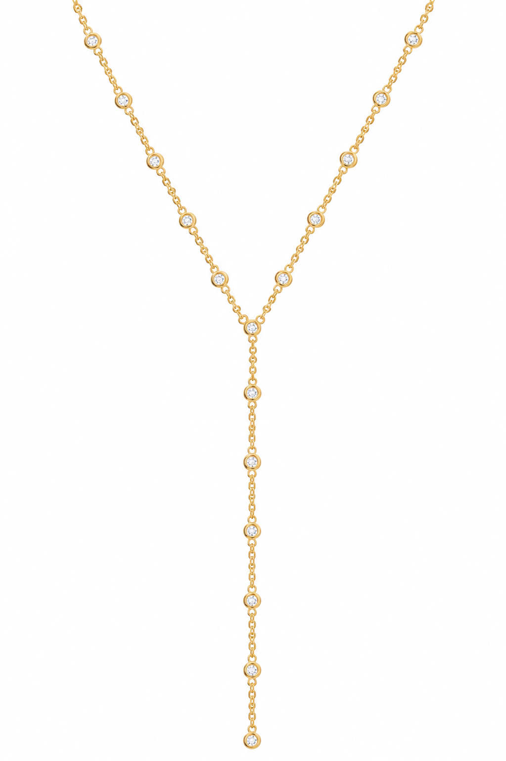 Crystal Cascade Y Necklace