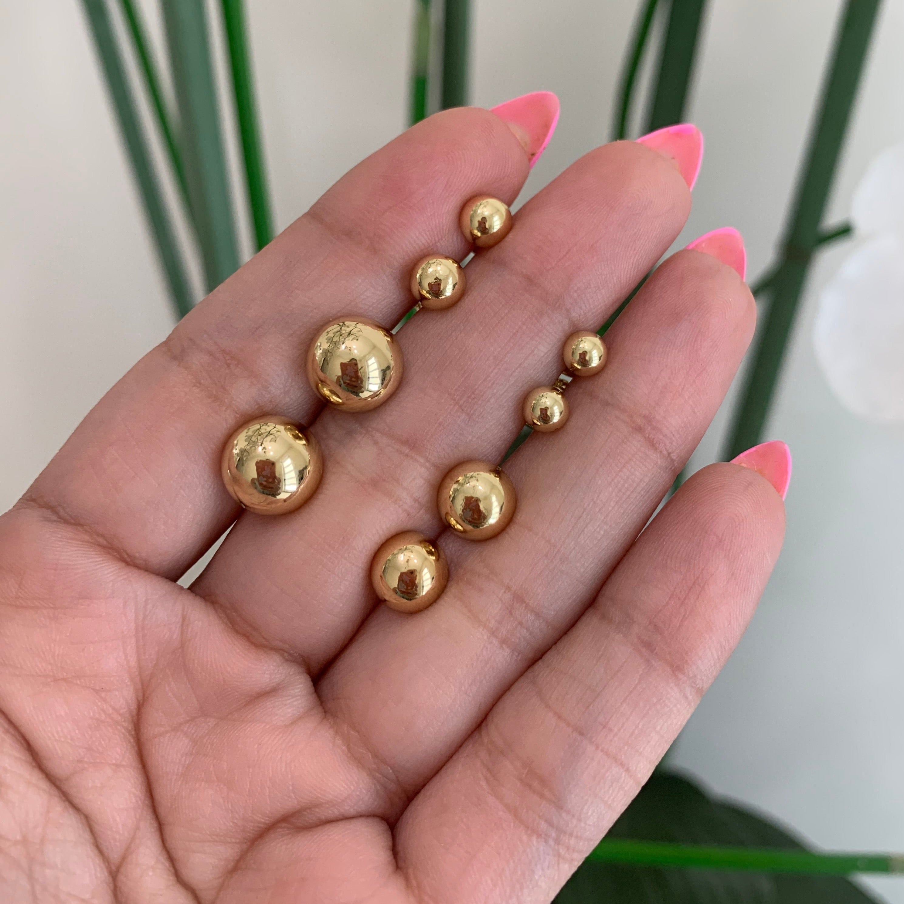 Half Beads Earrings Gold