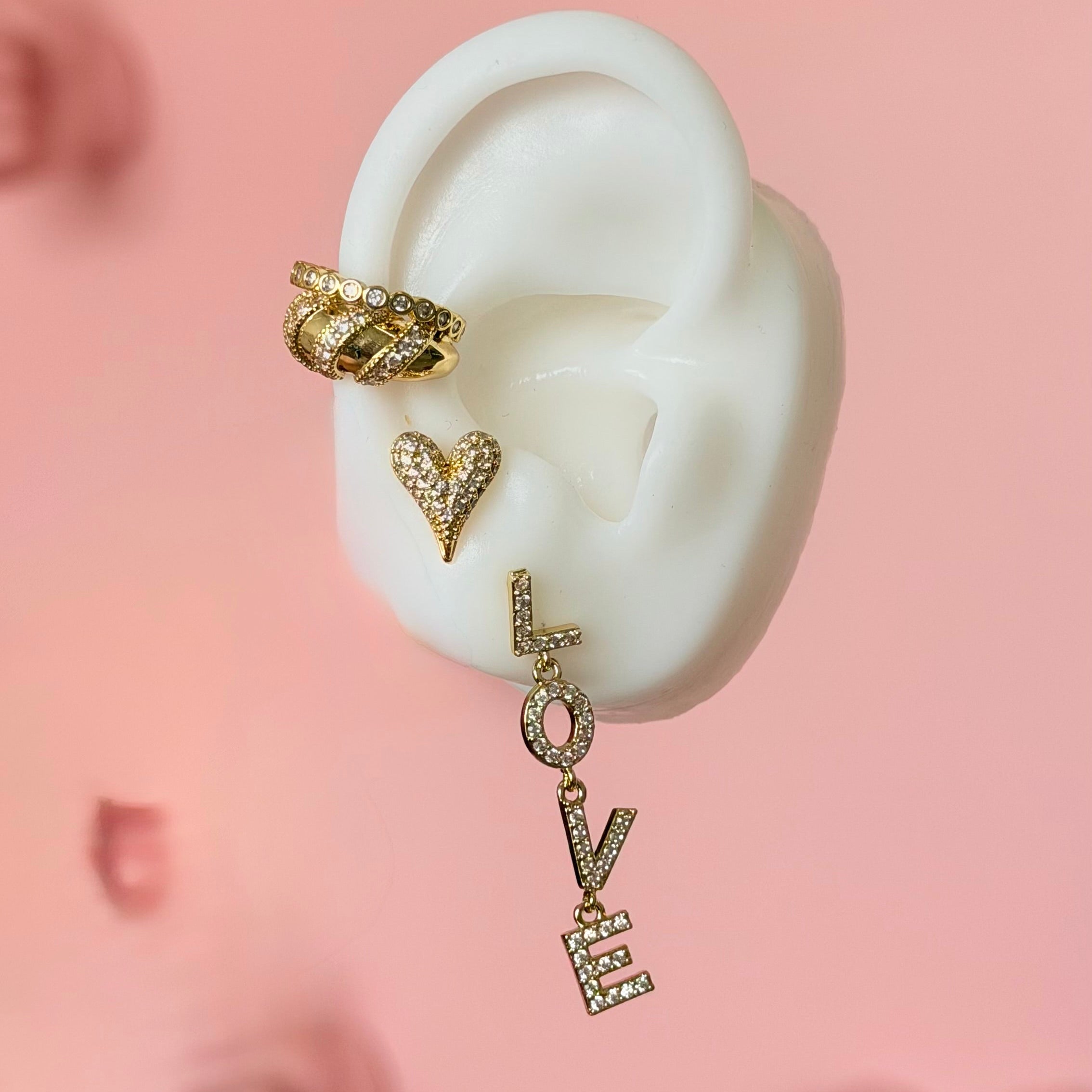 Golden Love Drop Earring