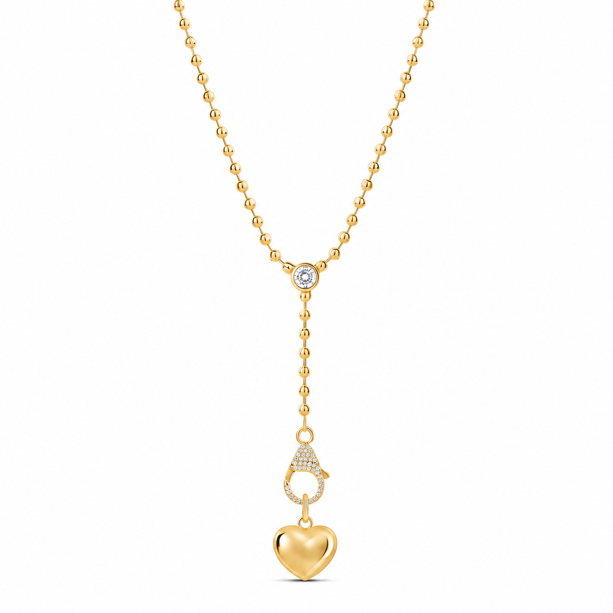 Luxe Heart Drop Necklace