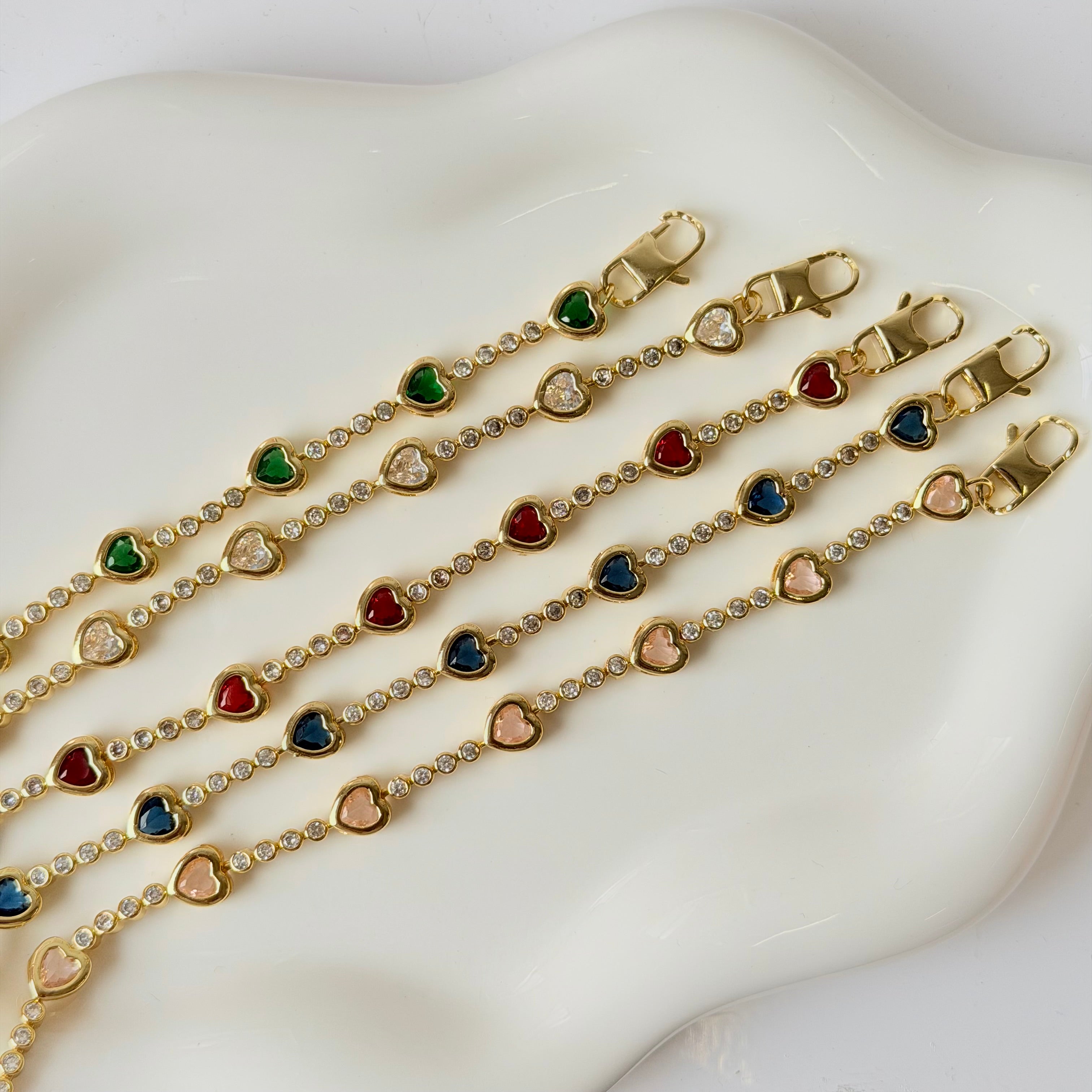 Heart Color and Diamond Bracelet