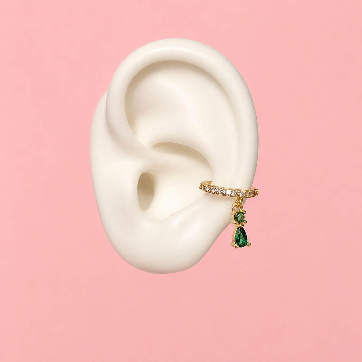 Crystal Tear Drop Earcuff