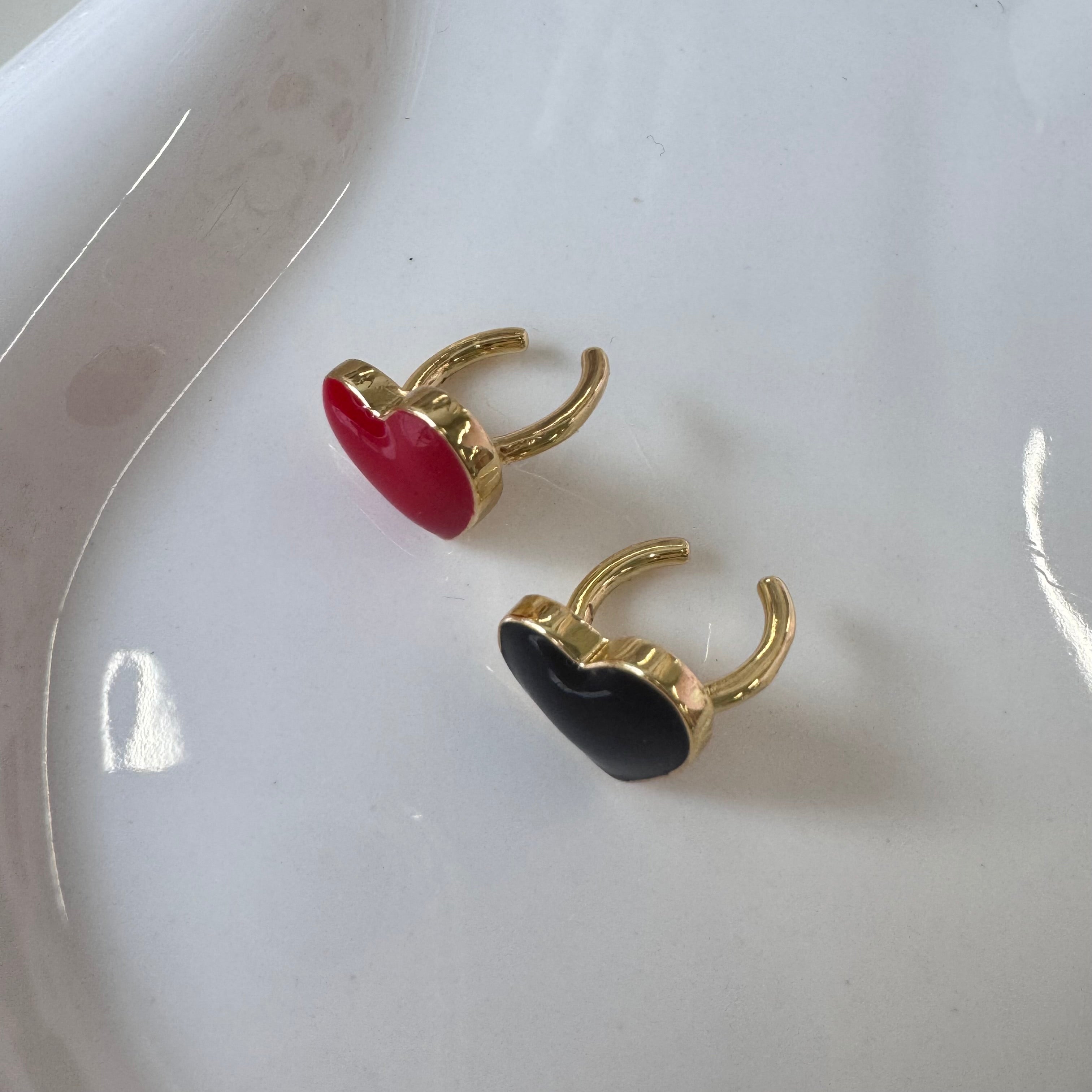 Enamel Color Heart Earcuff