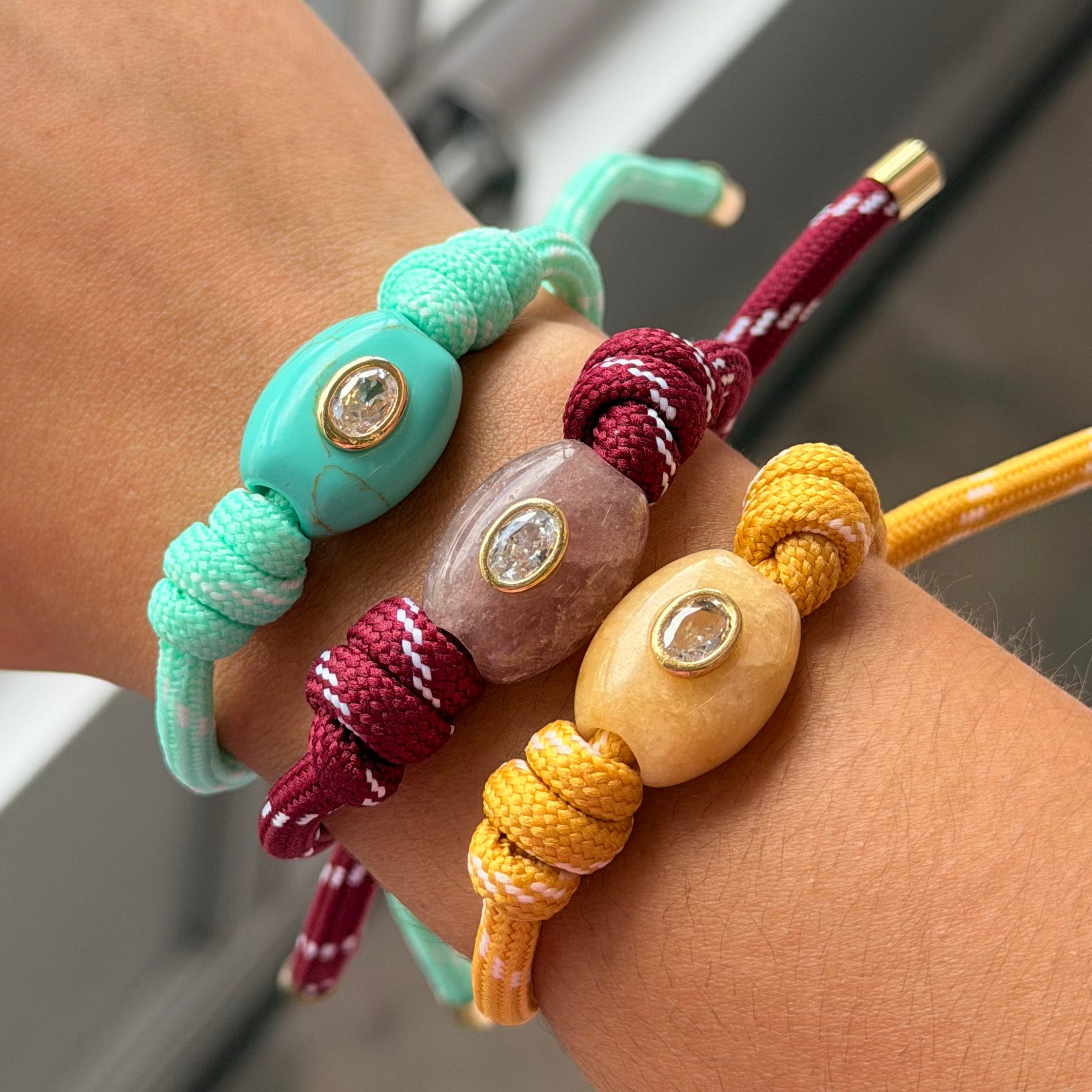 Lucky Eye Natural Stone Cord Bracelet