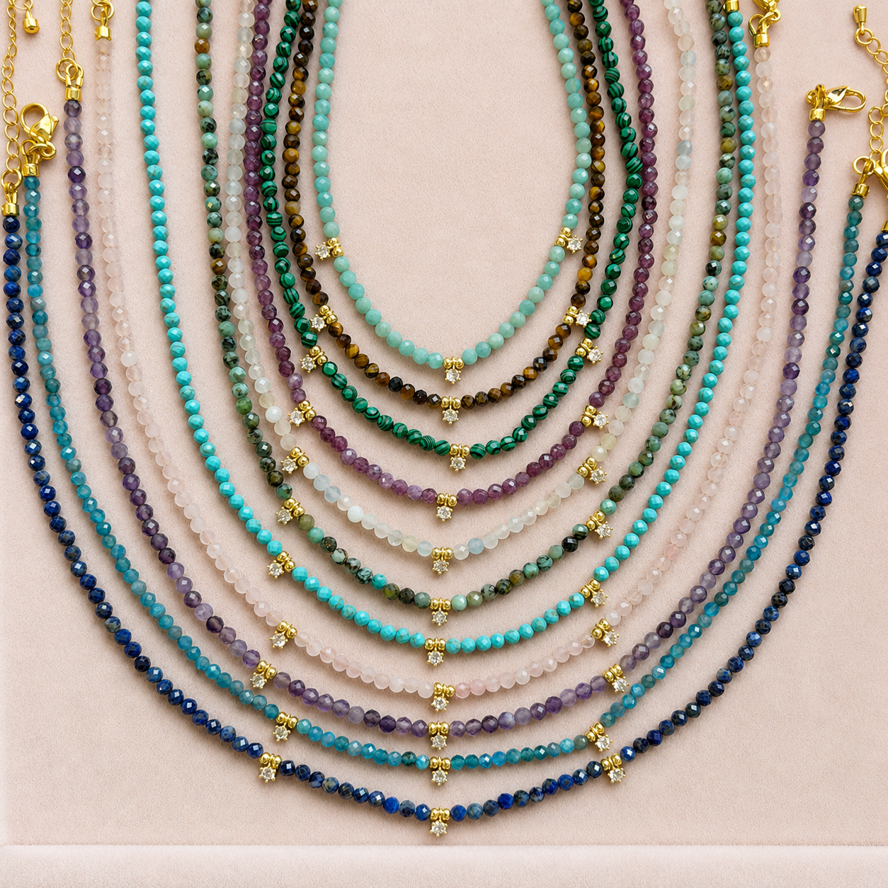 Crystal Bloom Natural Stone Necklace
