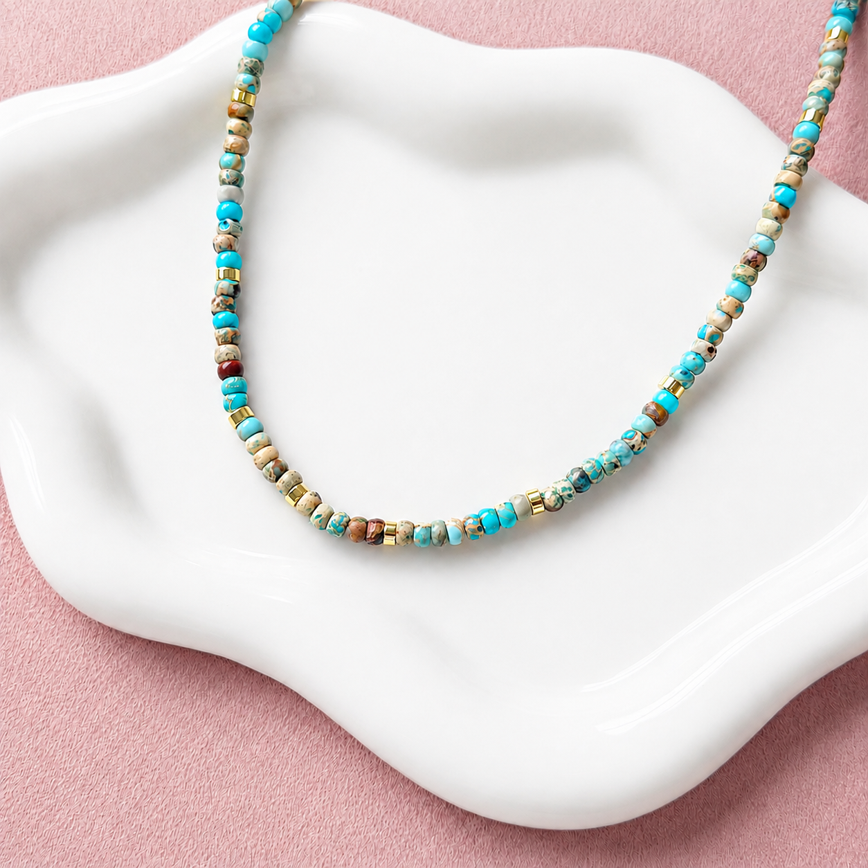 Aqua Natural Stone Necklace