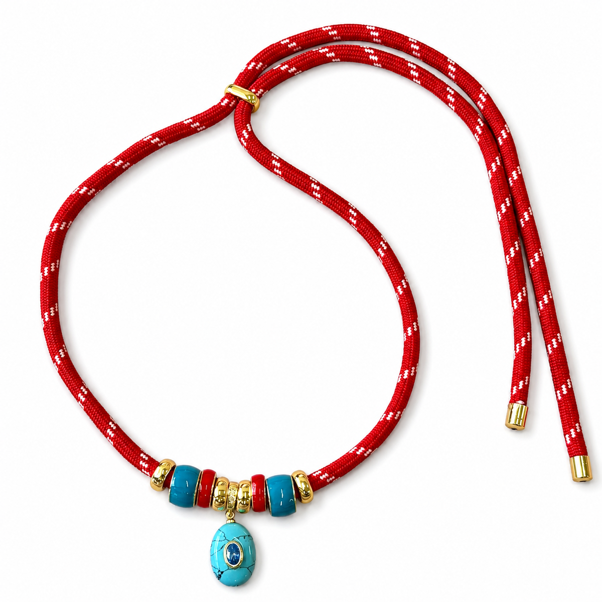 Boho Stone Cord Necklace