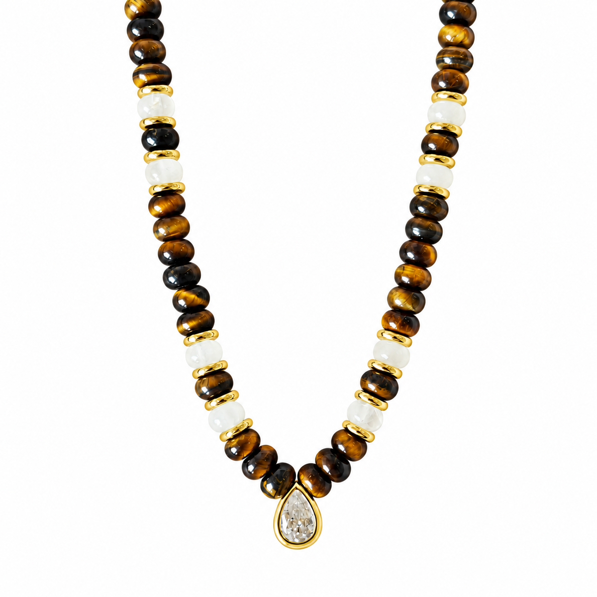 Luxe Teardrop Natural Stone Necklace