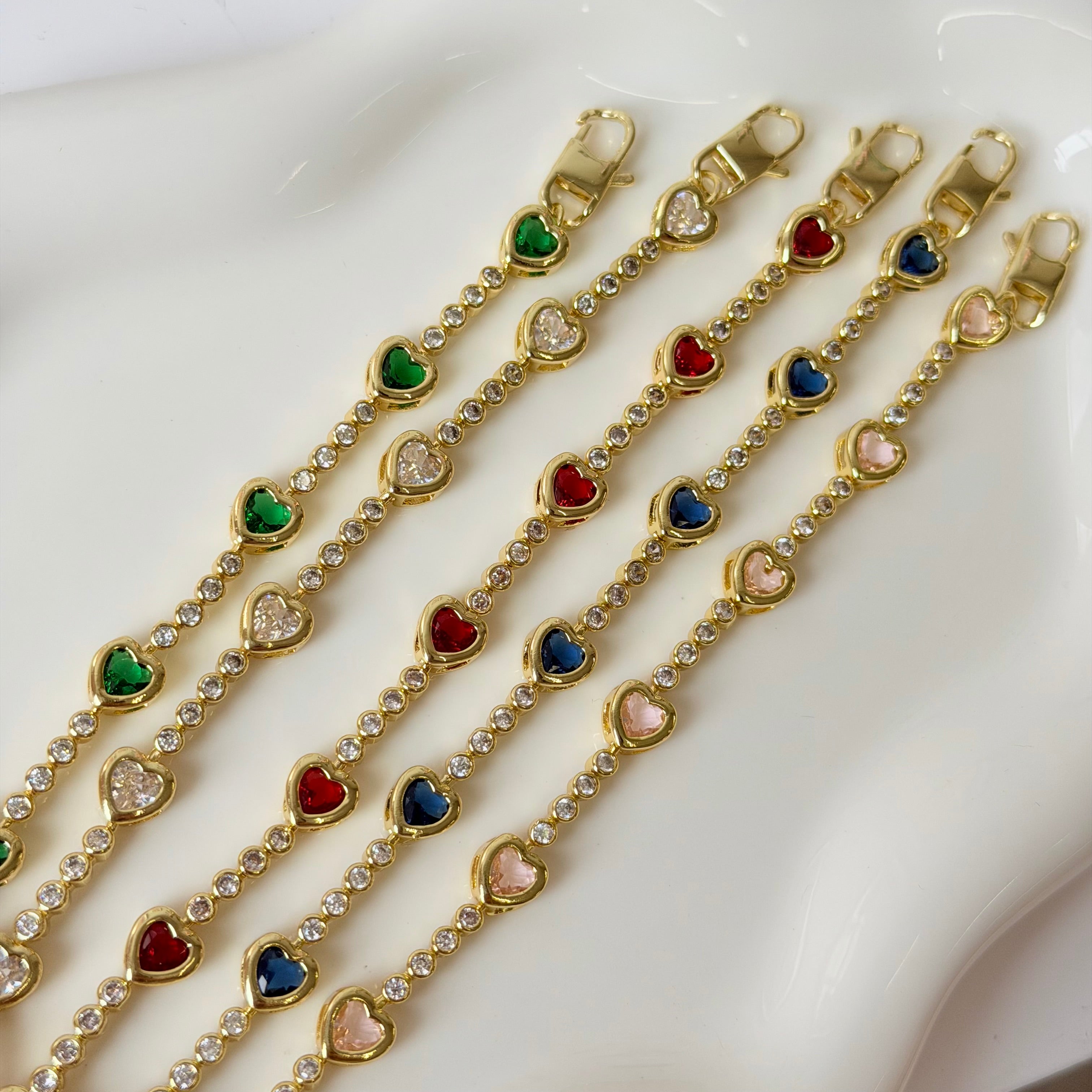 Heart Color and Diamond Bracelet