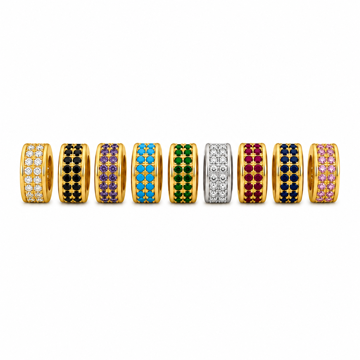 Two Line Crystal Spacers