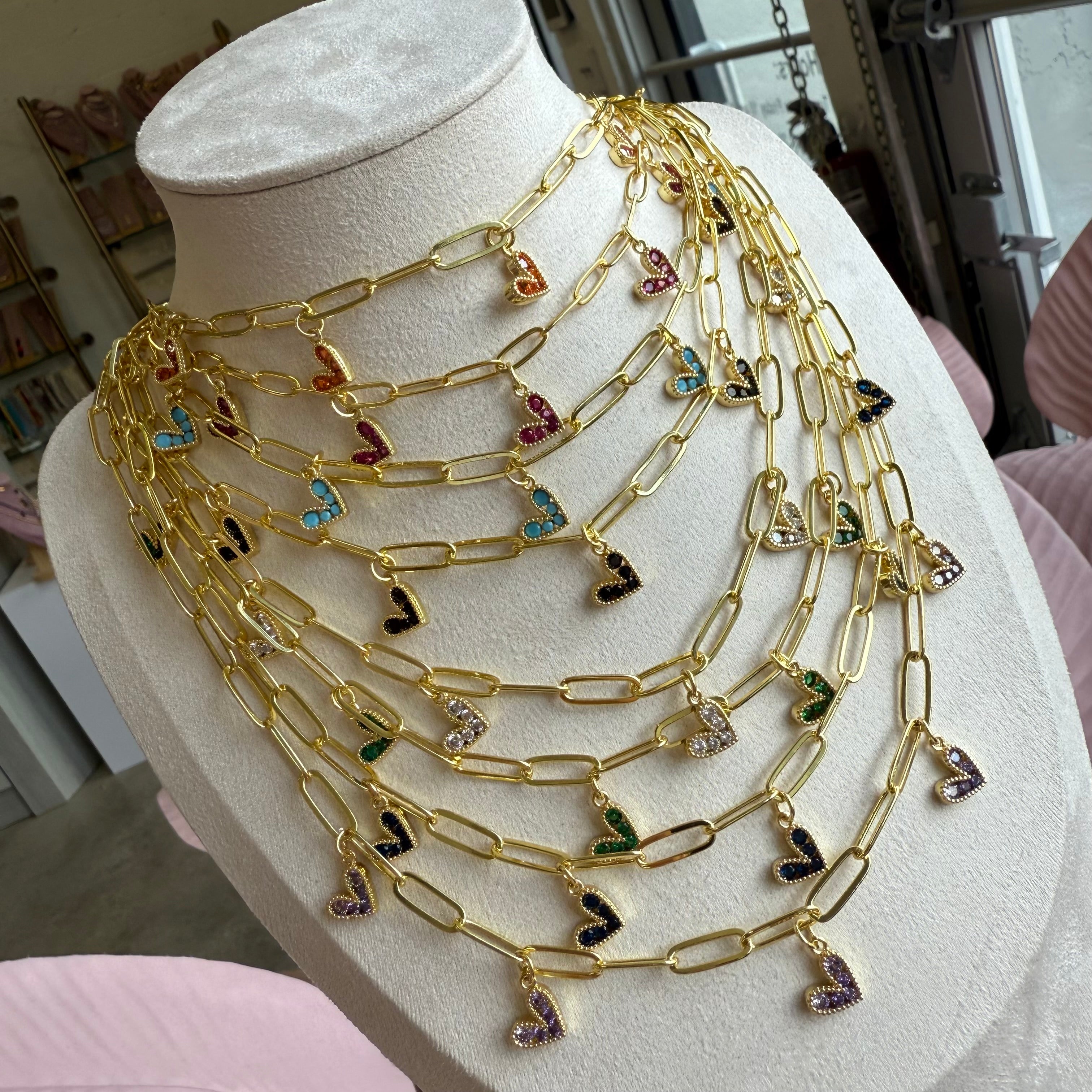 Paper Clip Sweet Little Heart Necklace