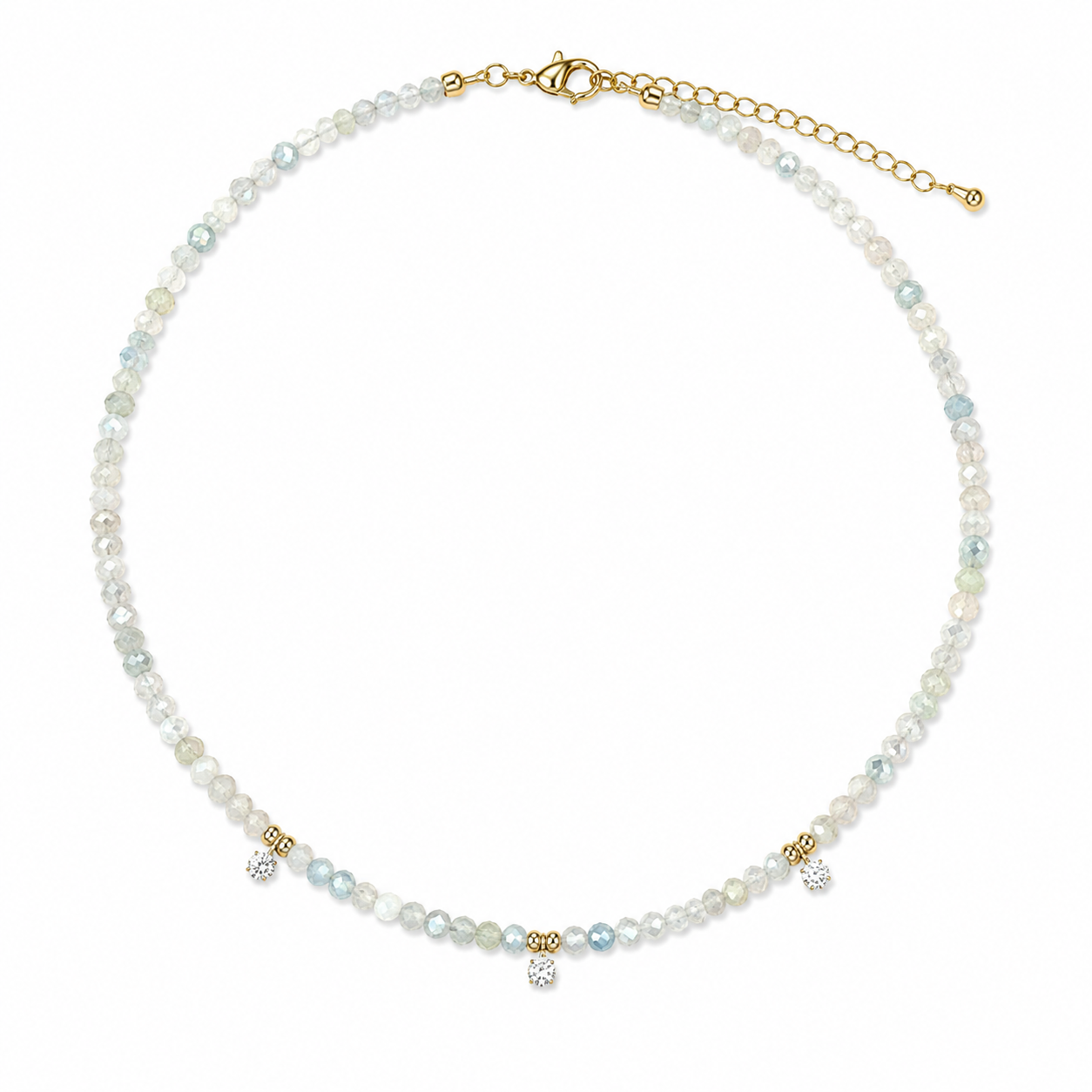 Crystal Bloom Natural Stone Necklace
