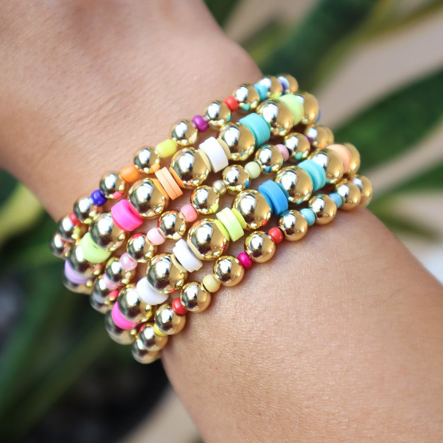 Rainbow Gold Beads Bracelet