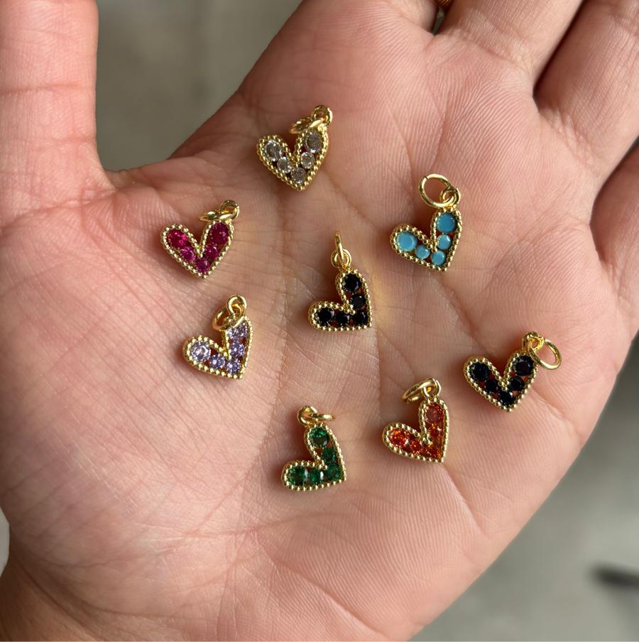 Little Crystal Hearts Charms