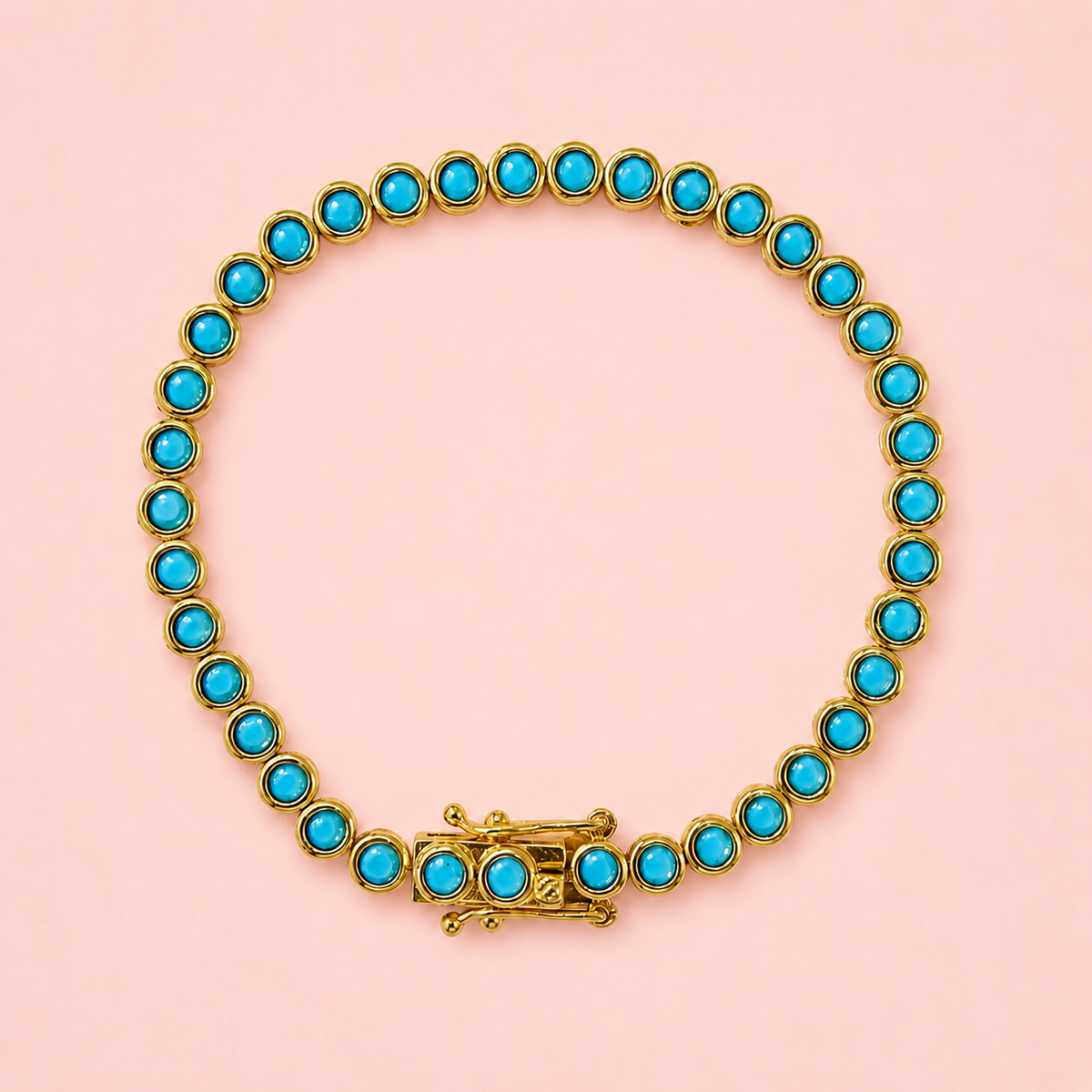 Classic Turquoise Tennis Round Bracelet