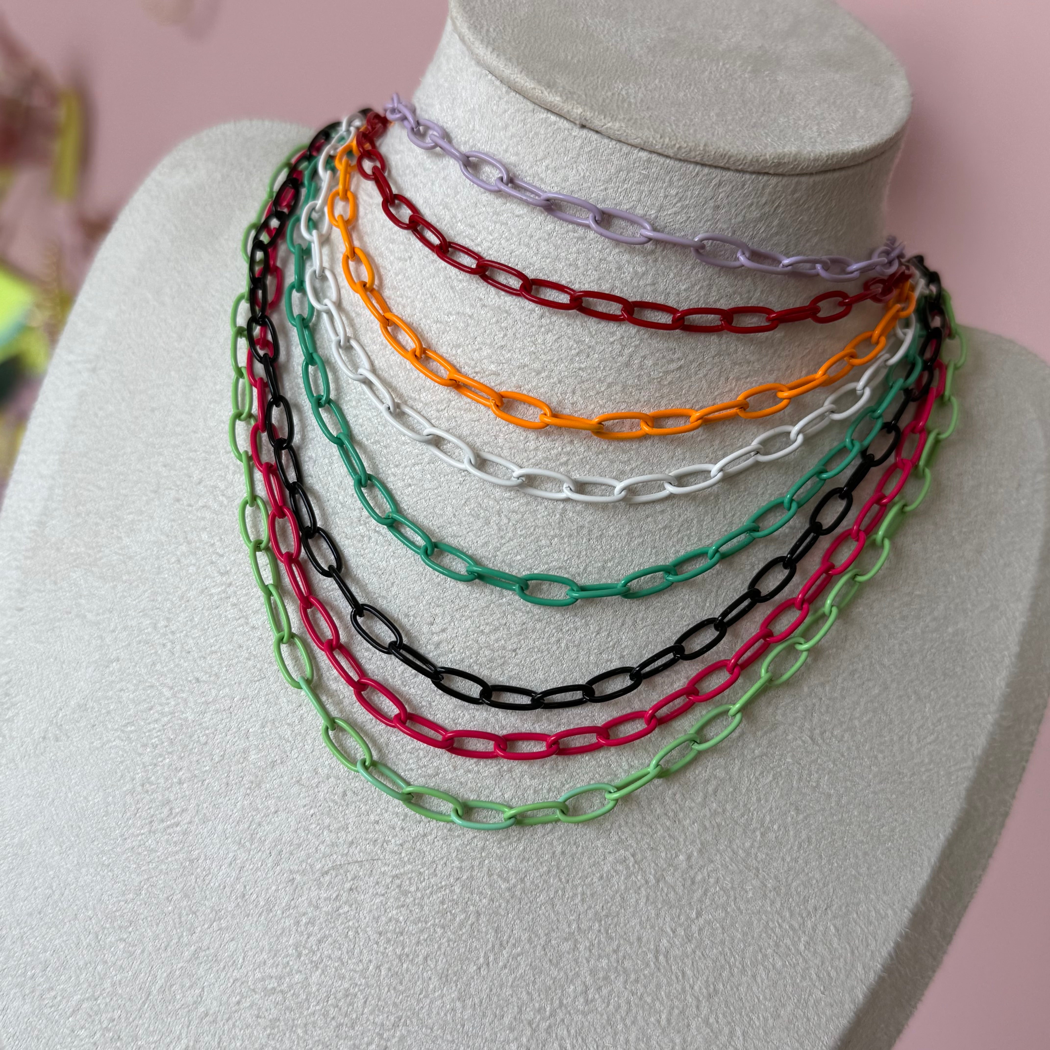 Paper Clip Color Necklace