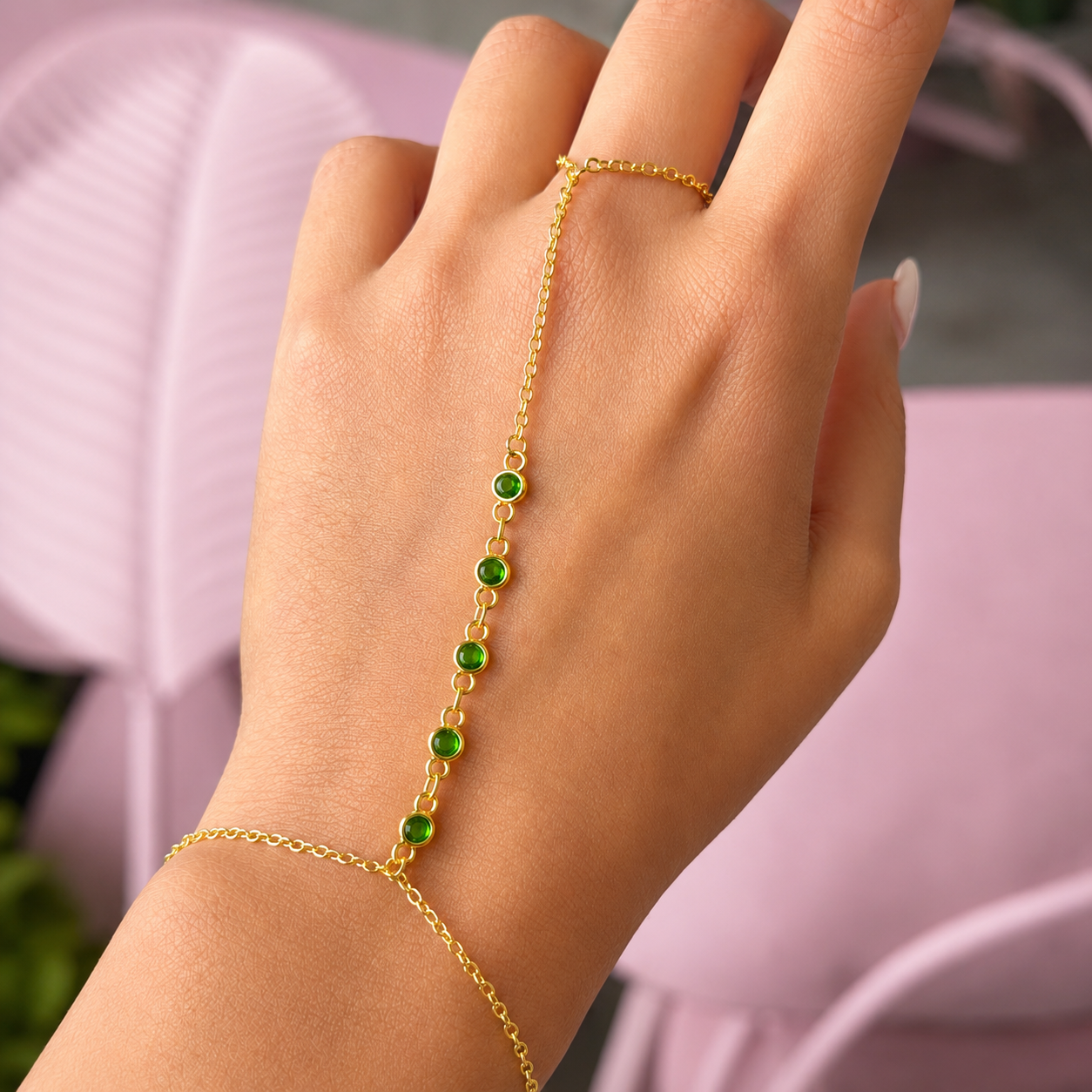 Delicate Hand Crystal Chain Bracelet