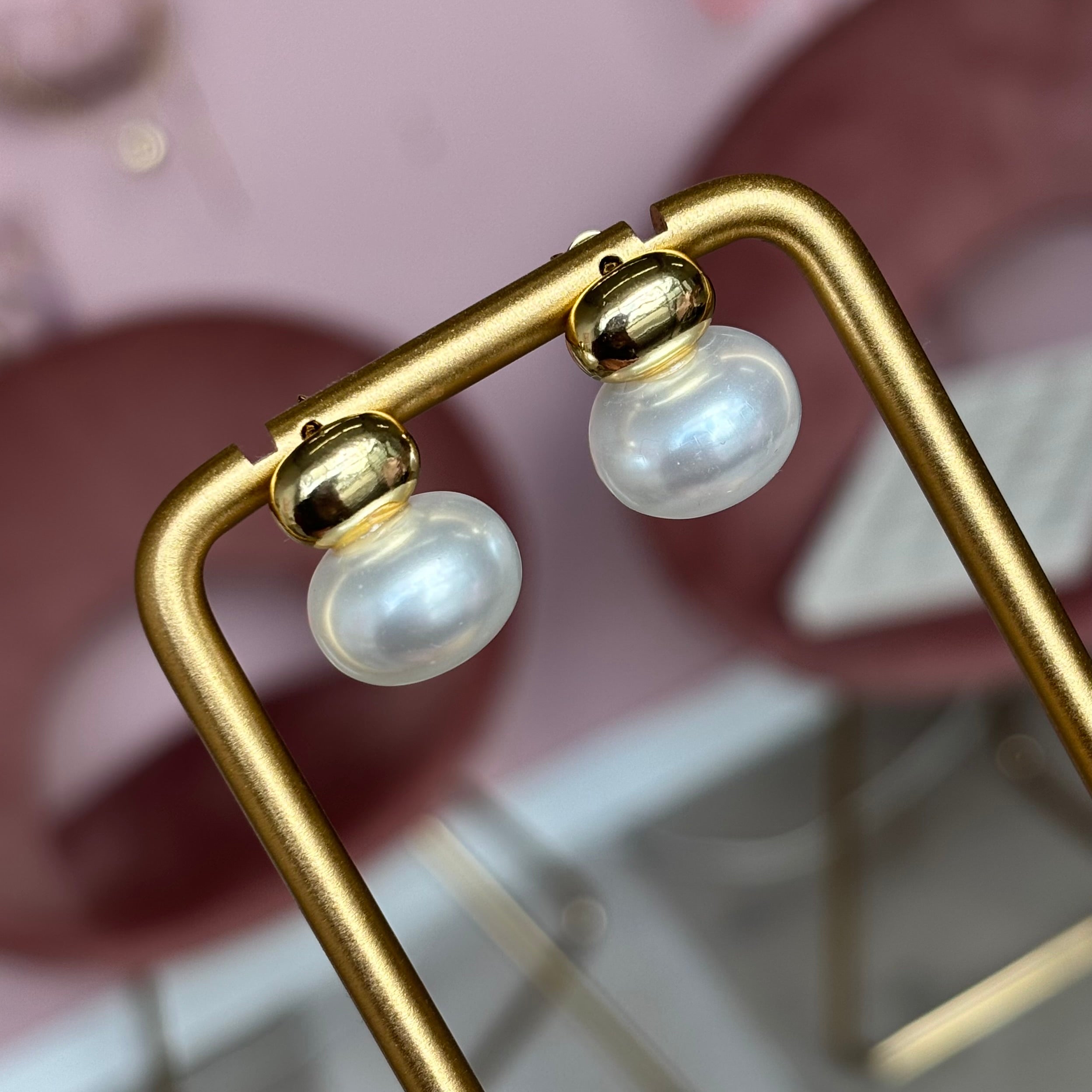 Pearl and Gold Mini  Earrings