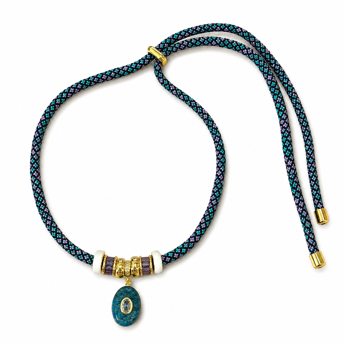 Boho Stone Cord Necklace