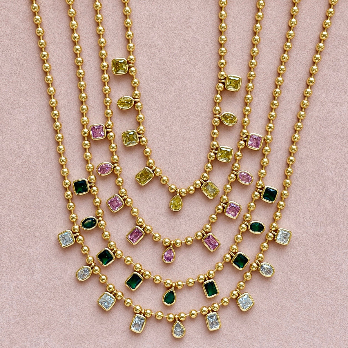 Drop Mix Crystal Necklace