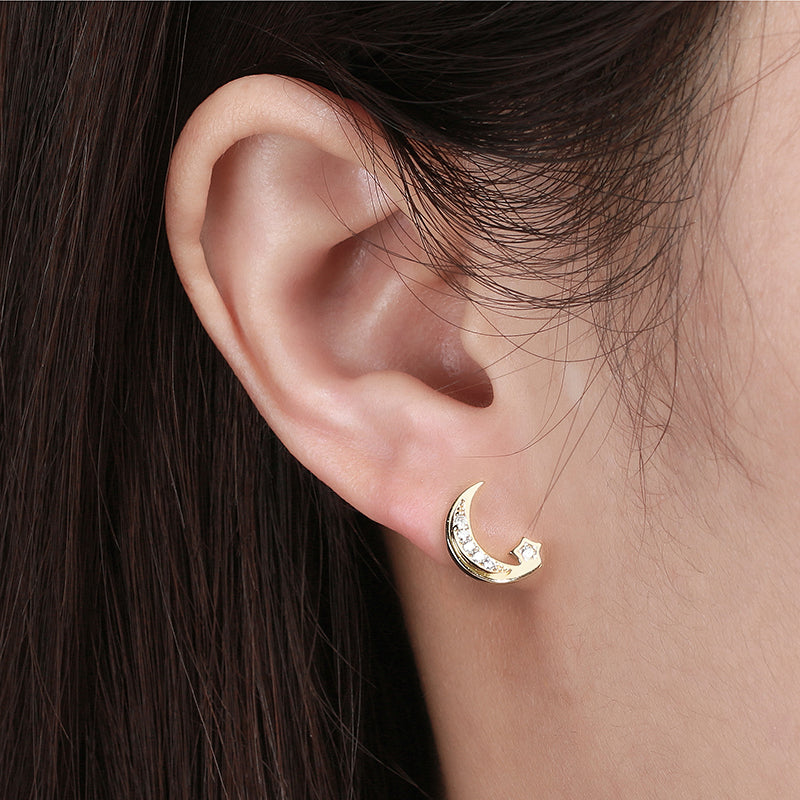 Moon and Star Earring