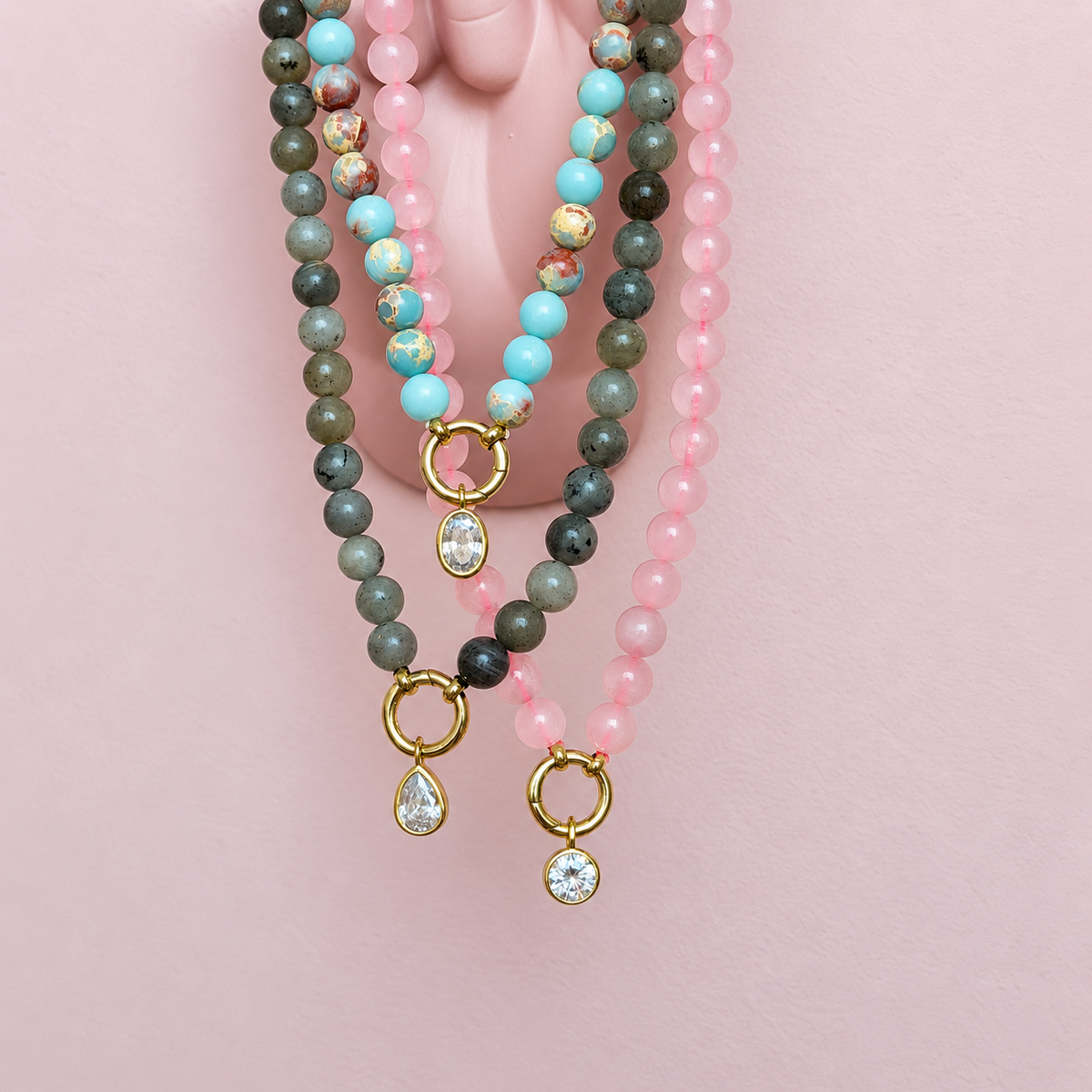 Natural Stone Drop Necklace