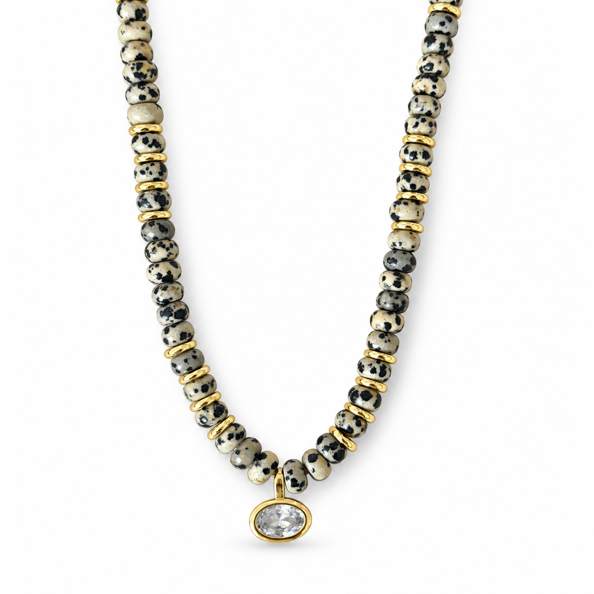 Dalmatian Crystal Drop Necklace