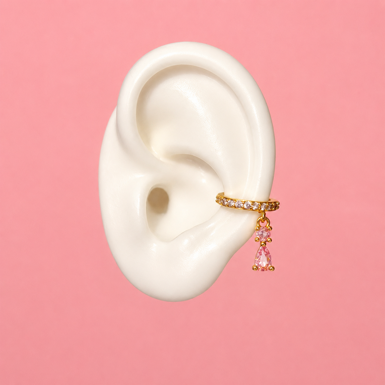Crystal Tear Drop Earcuff