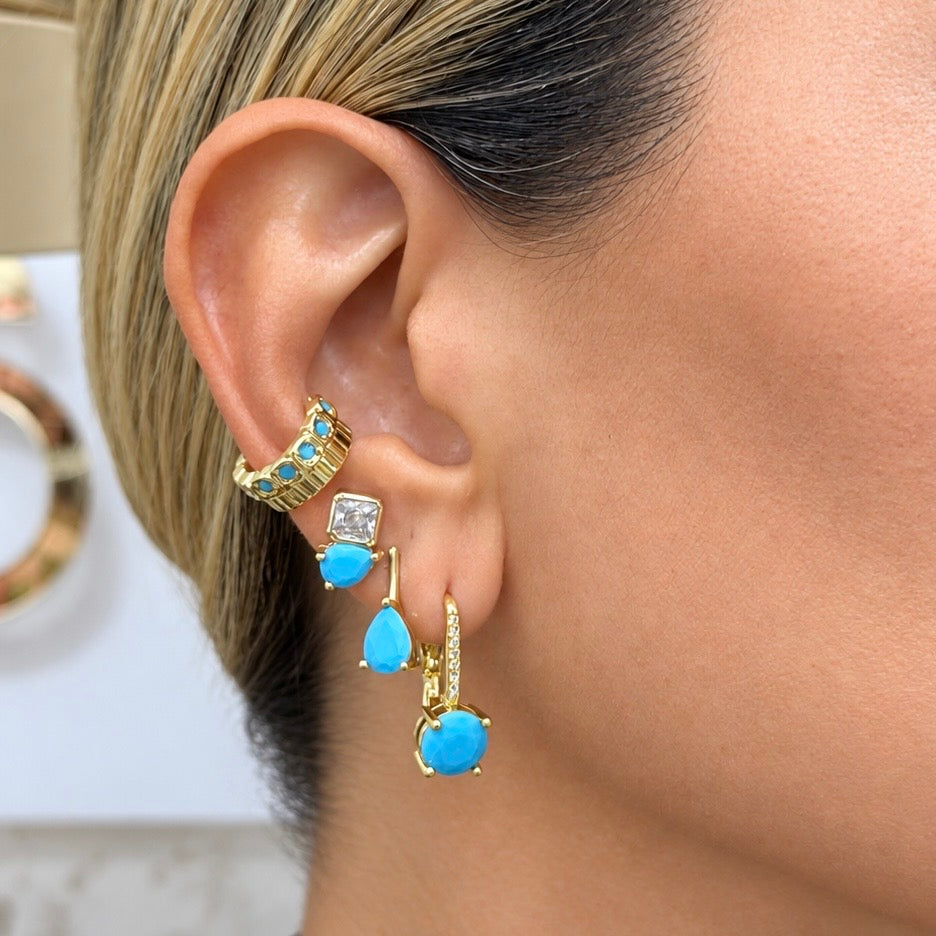 Sparkle Drop Huggie Earrings