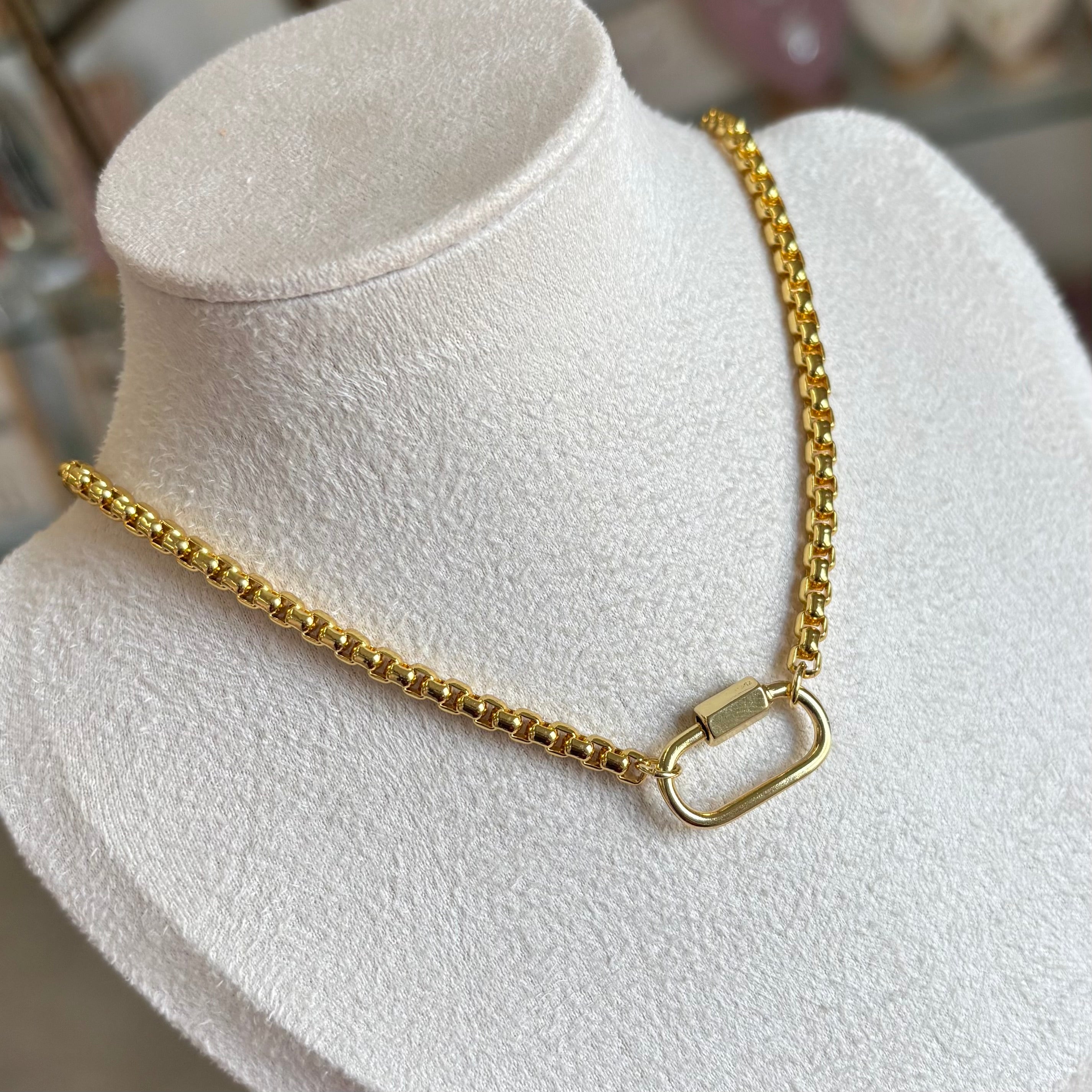 Cable Chain Plus Carabiner Necklace