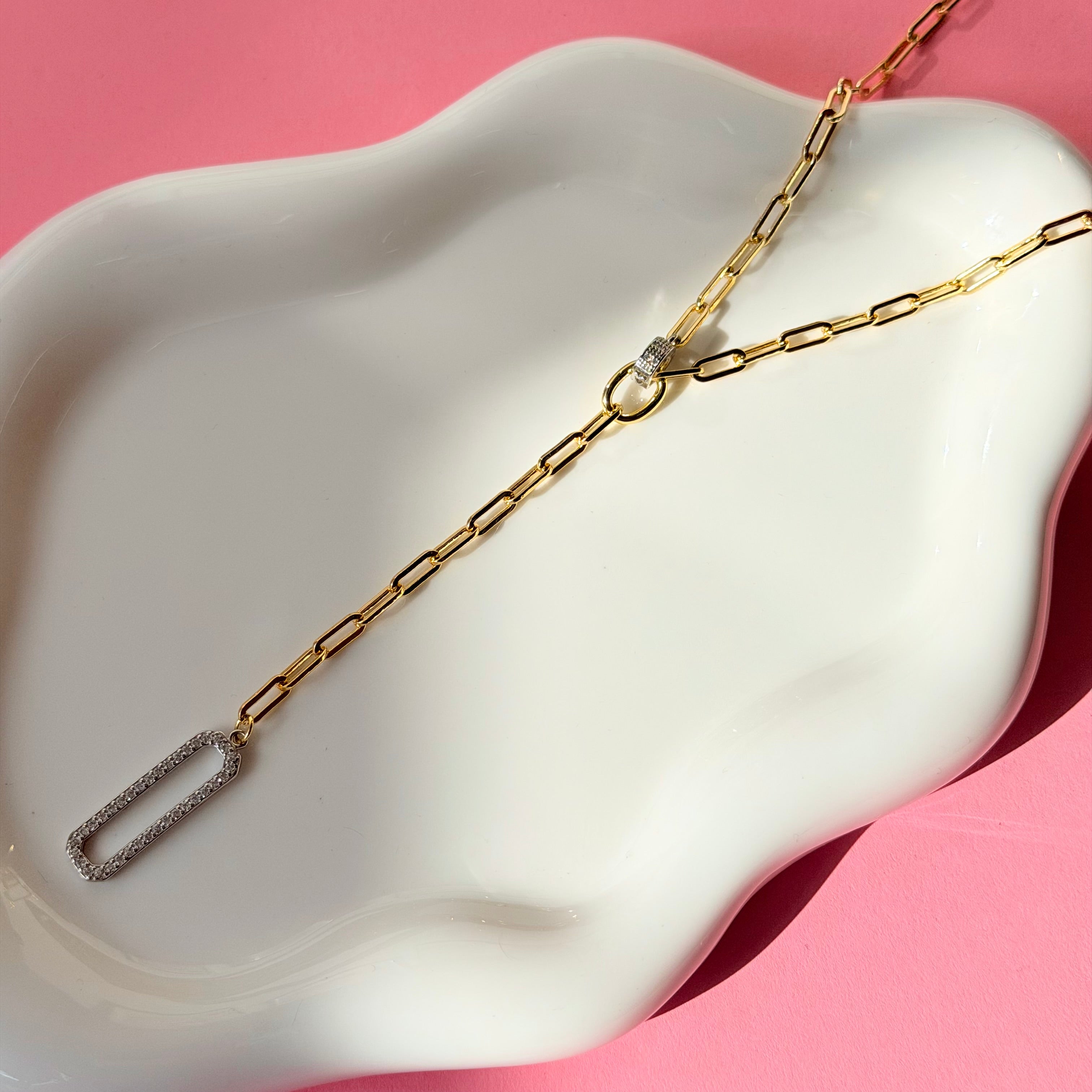 Golden Drop Bar Necklace