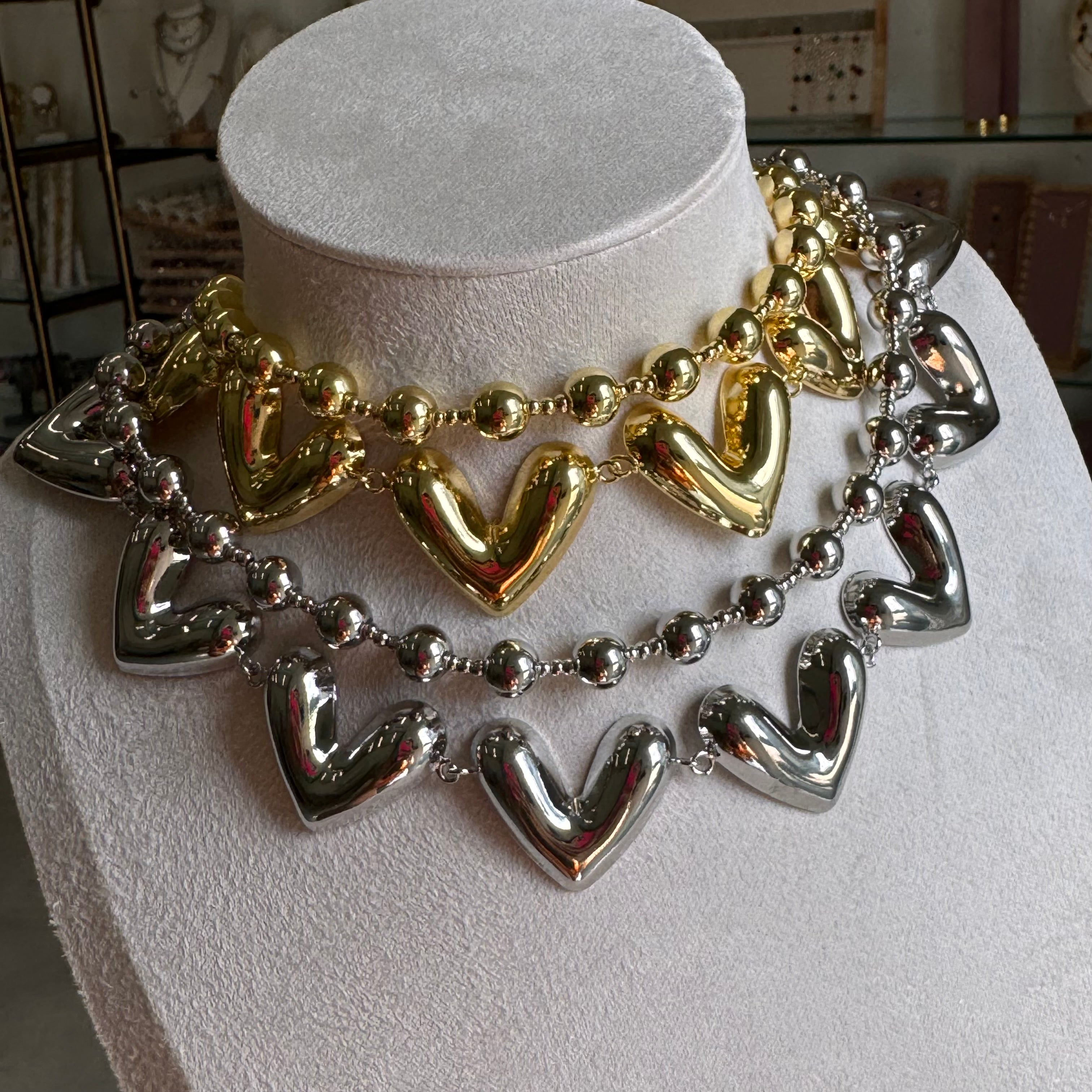 Bold Hearts Necklace