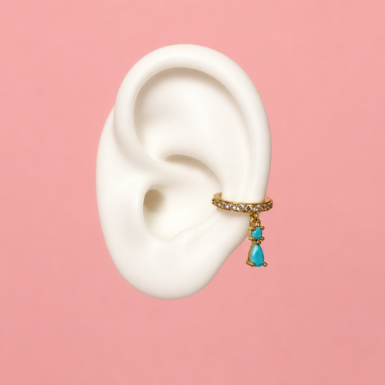Crystal Tear Drop Earcuff