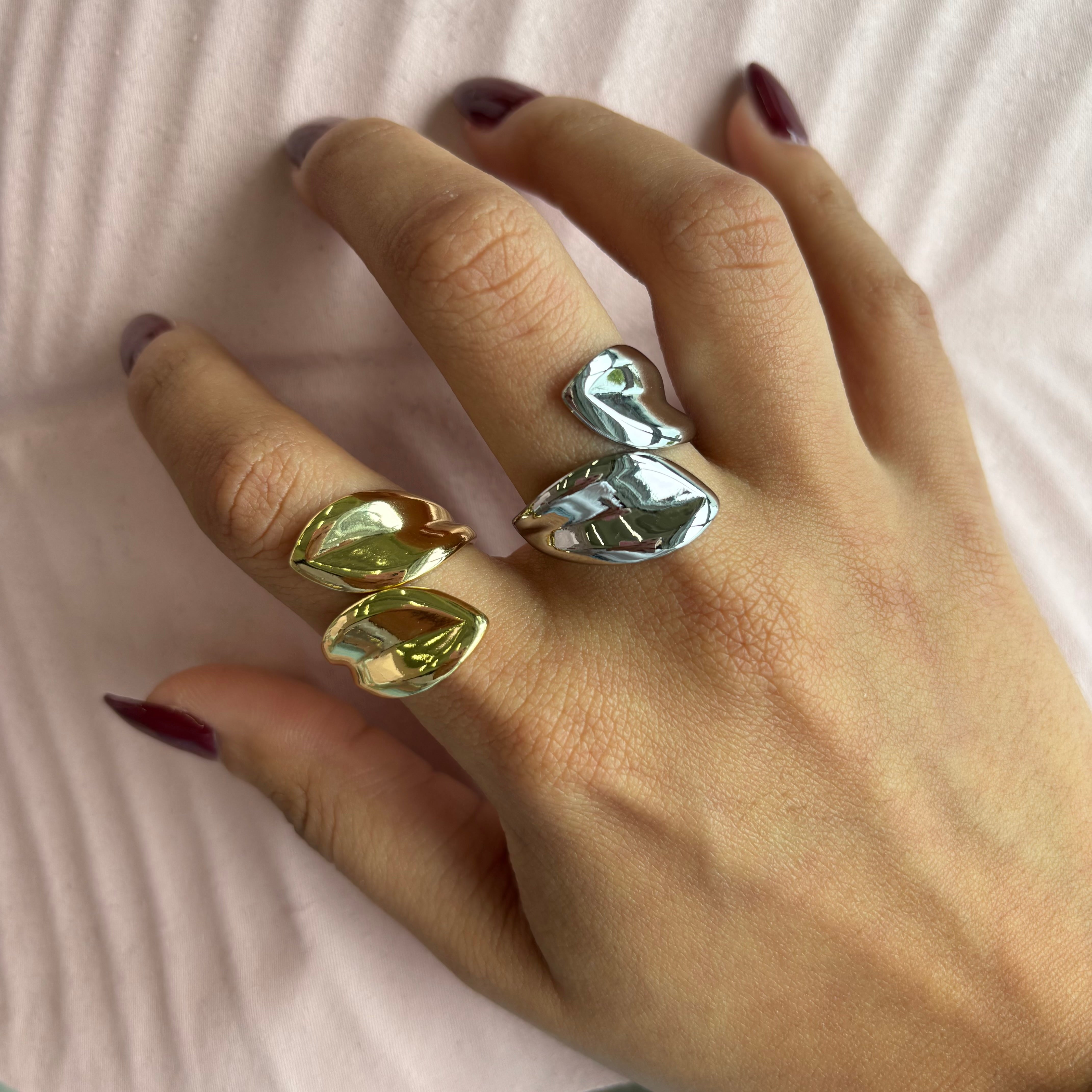 Golden Leaves Rings