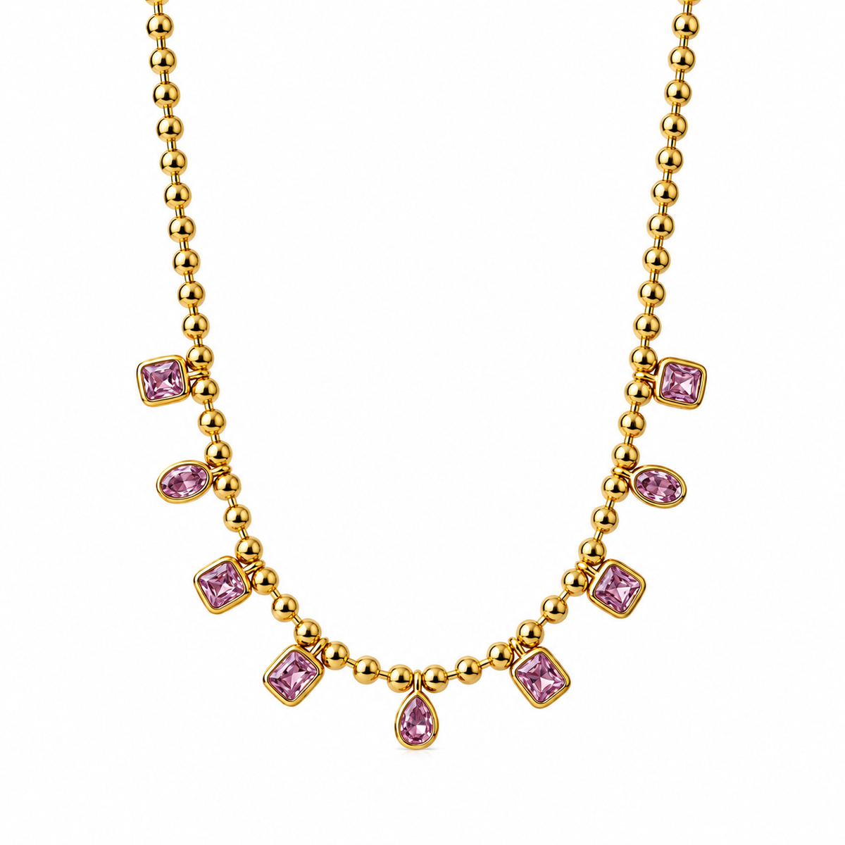 Drop Mix Crystal Necklace