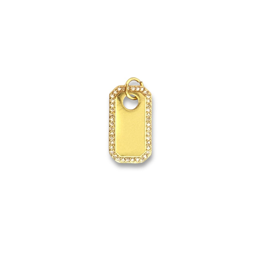 Zirconium Frame Plate Charm