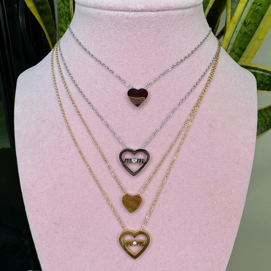 Mom Double Heart Necklace