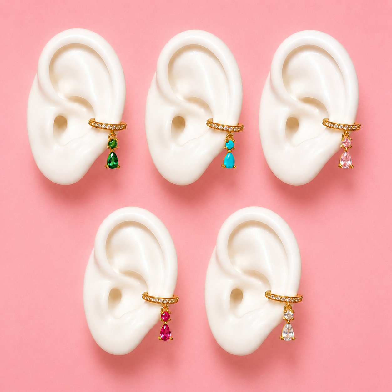 Crystal Tear Drop Earcuff