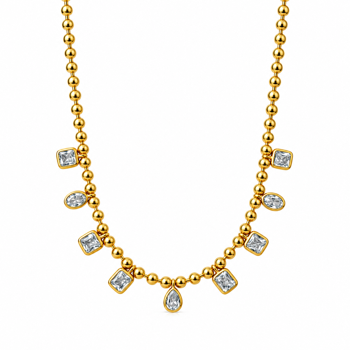 Drop Mix Crystal Necklace