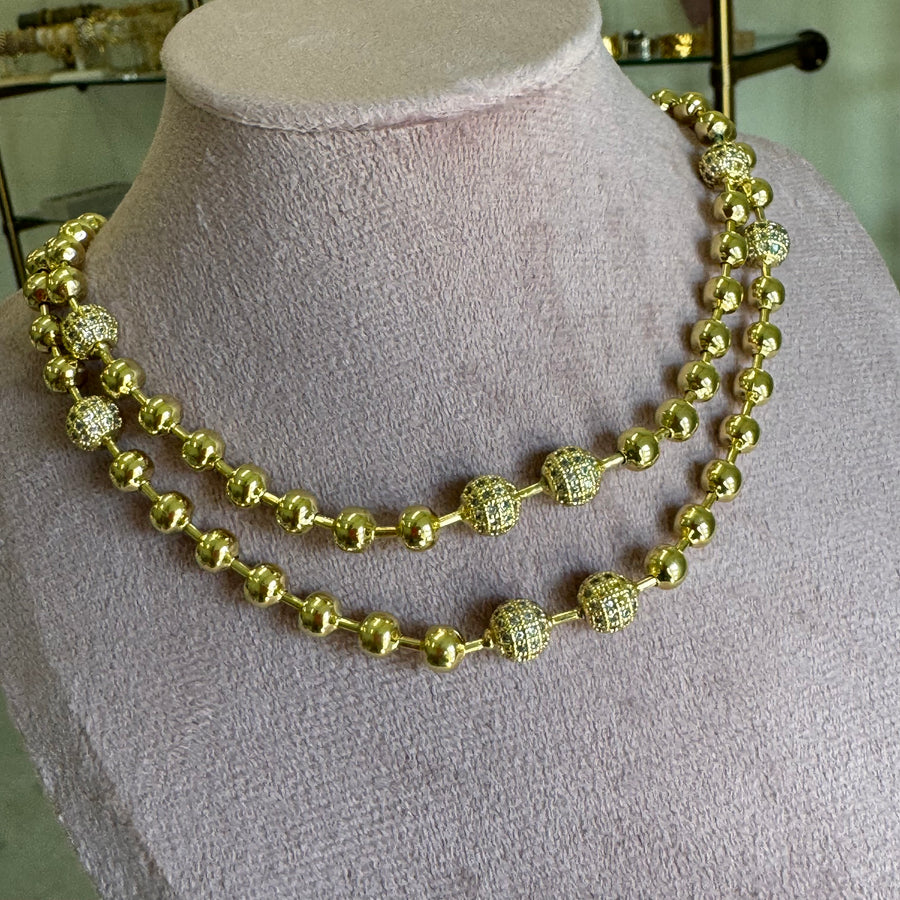 Ball Zirconium Necklace