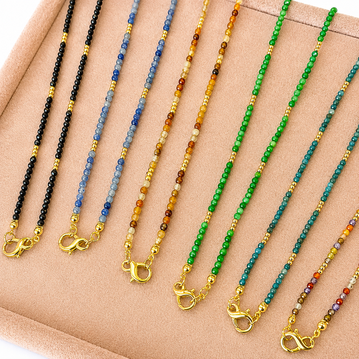 Natural Stone Long  Necklace