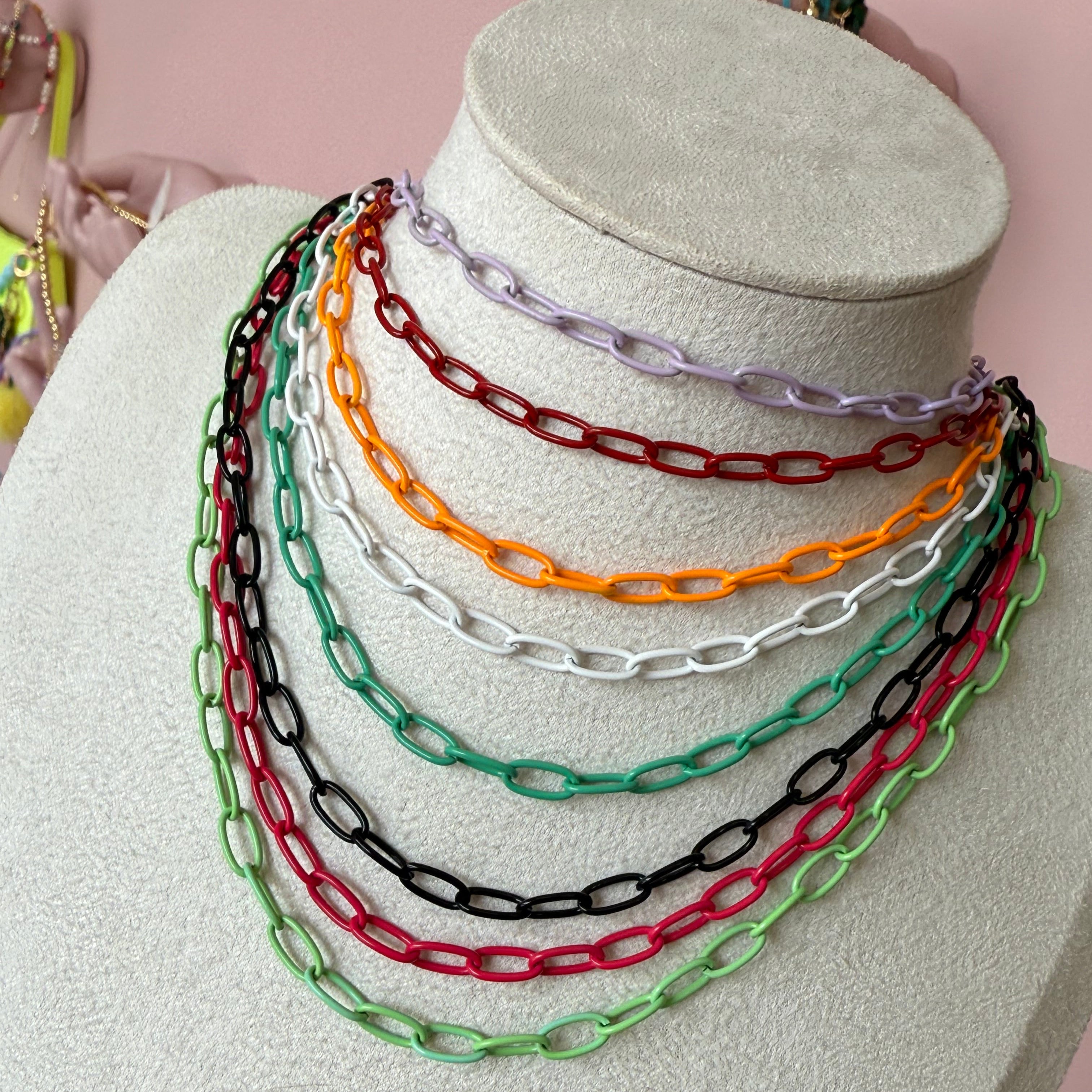 Paper Clip Color Necklace