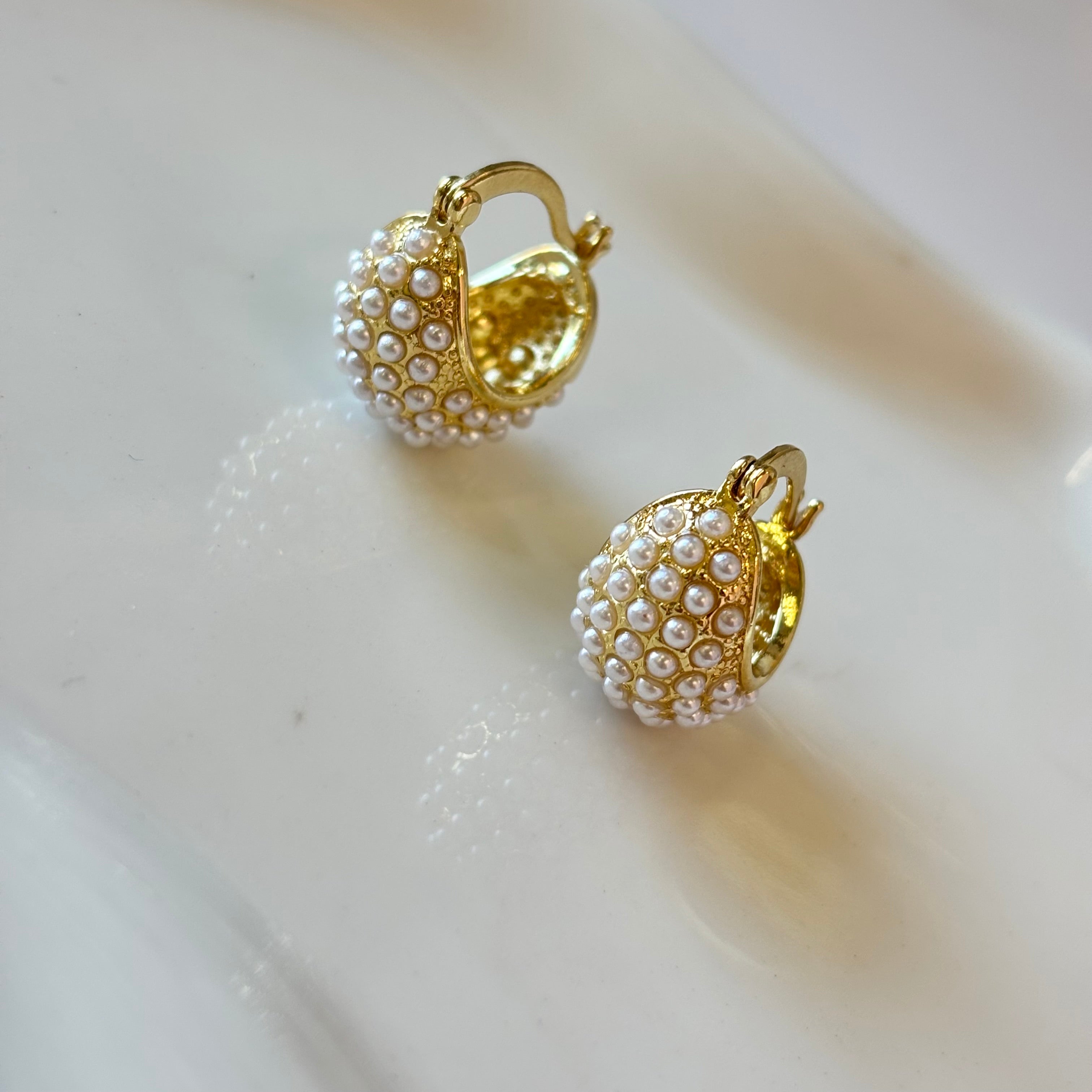 Full Pearl Mini Hoops