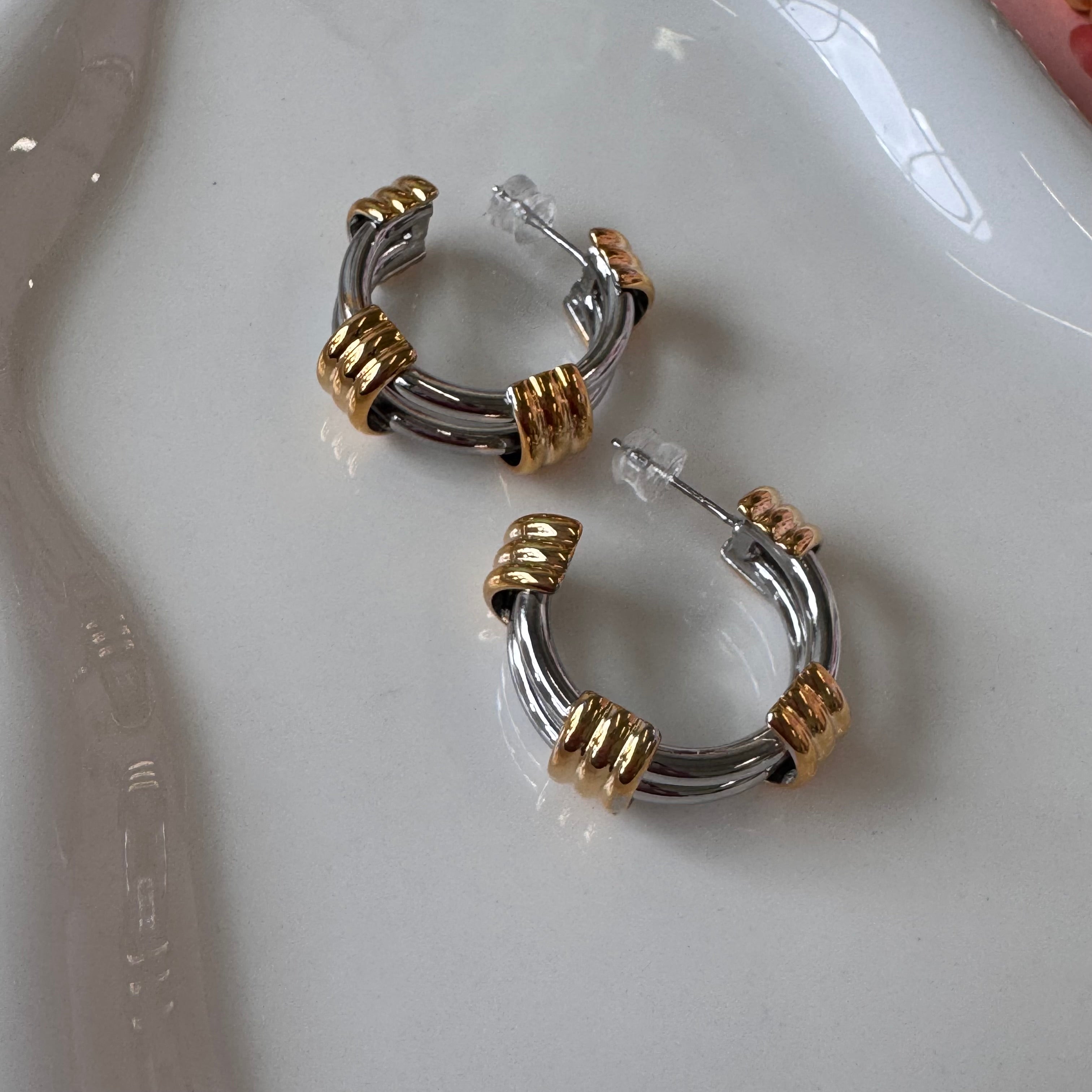 Double Two Tone Hoops