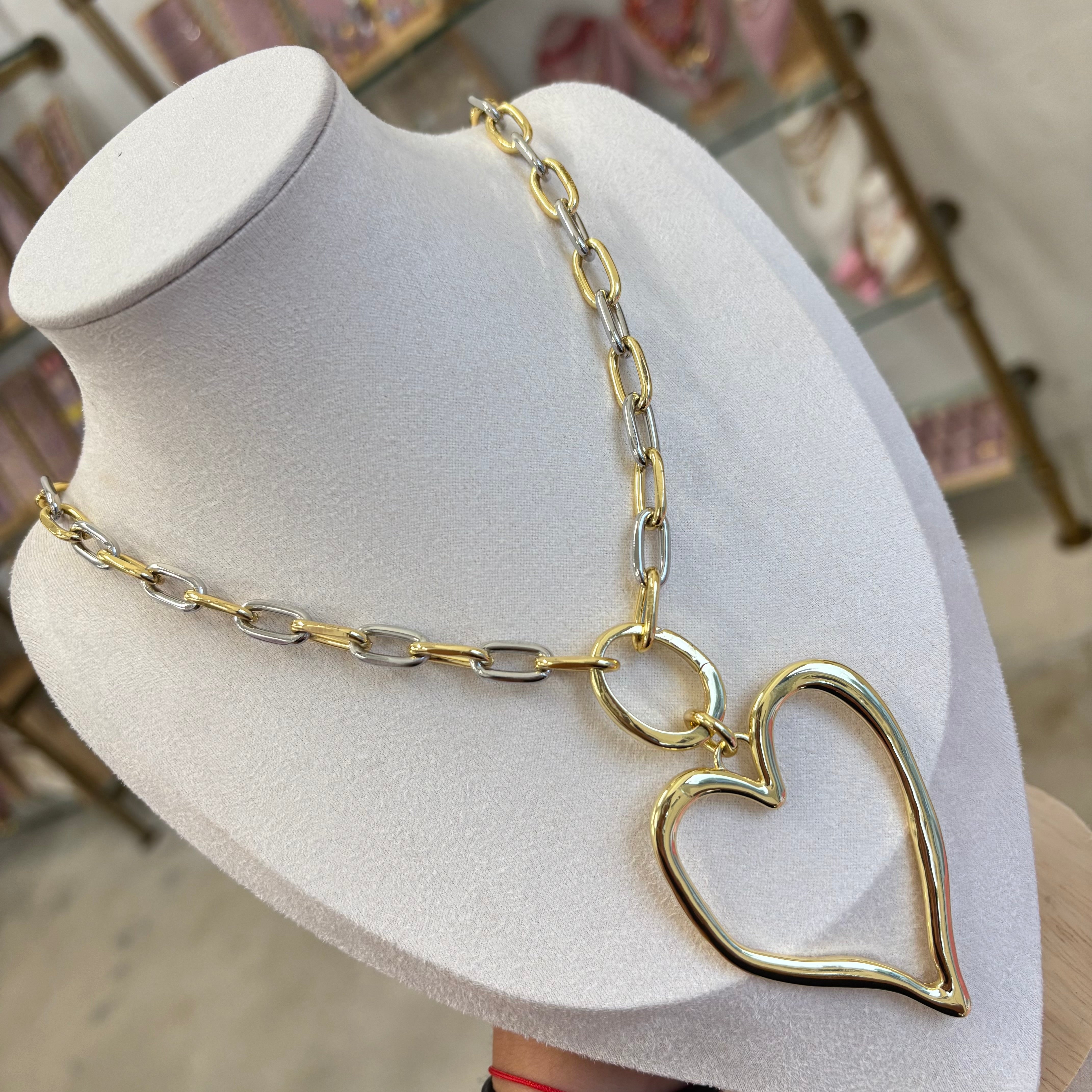 Irregular Heart Paper Clip Necklace