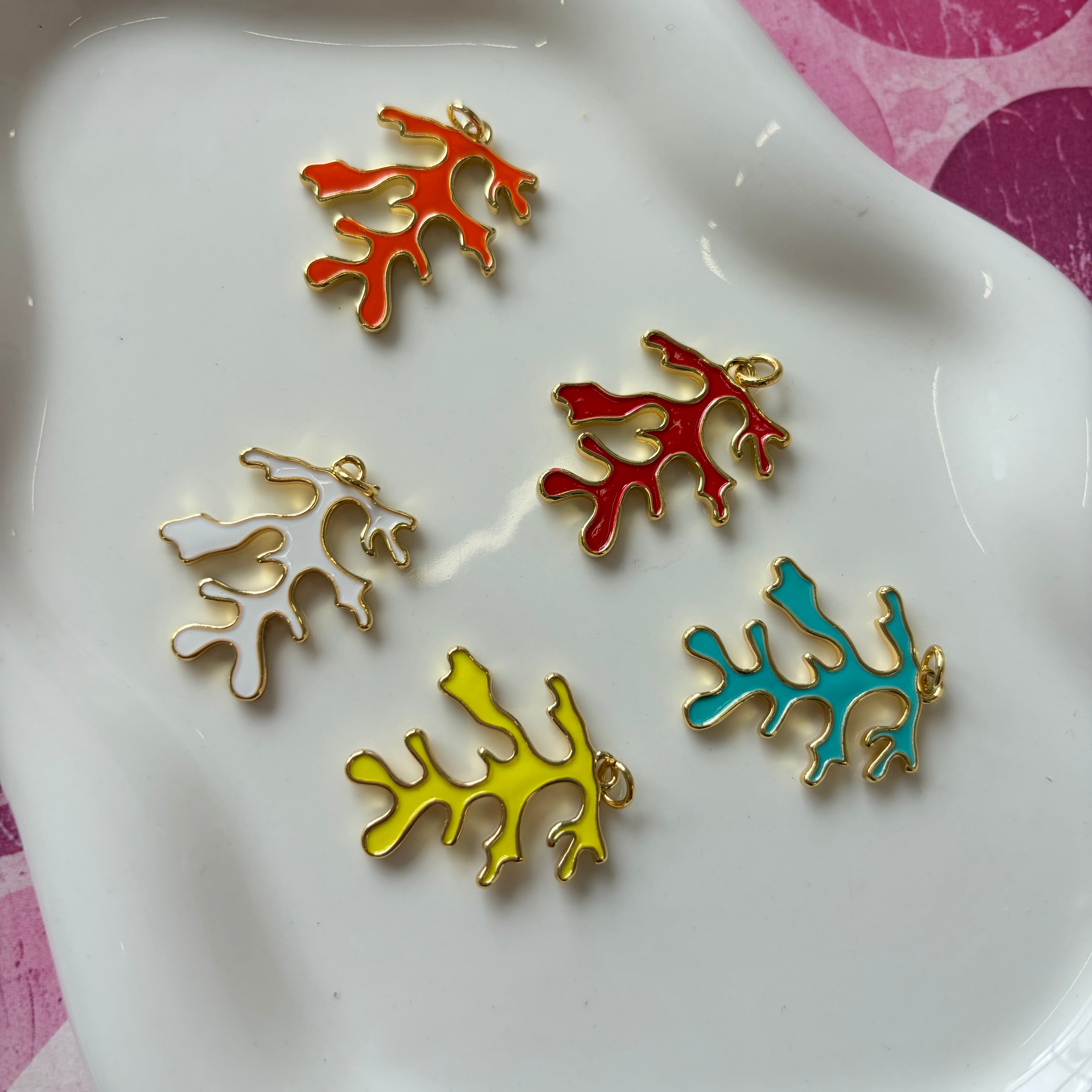 Seaweed Enamel Charms
