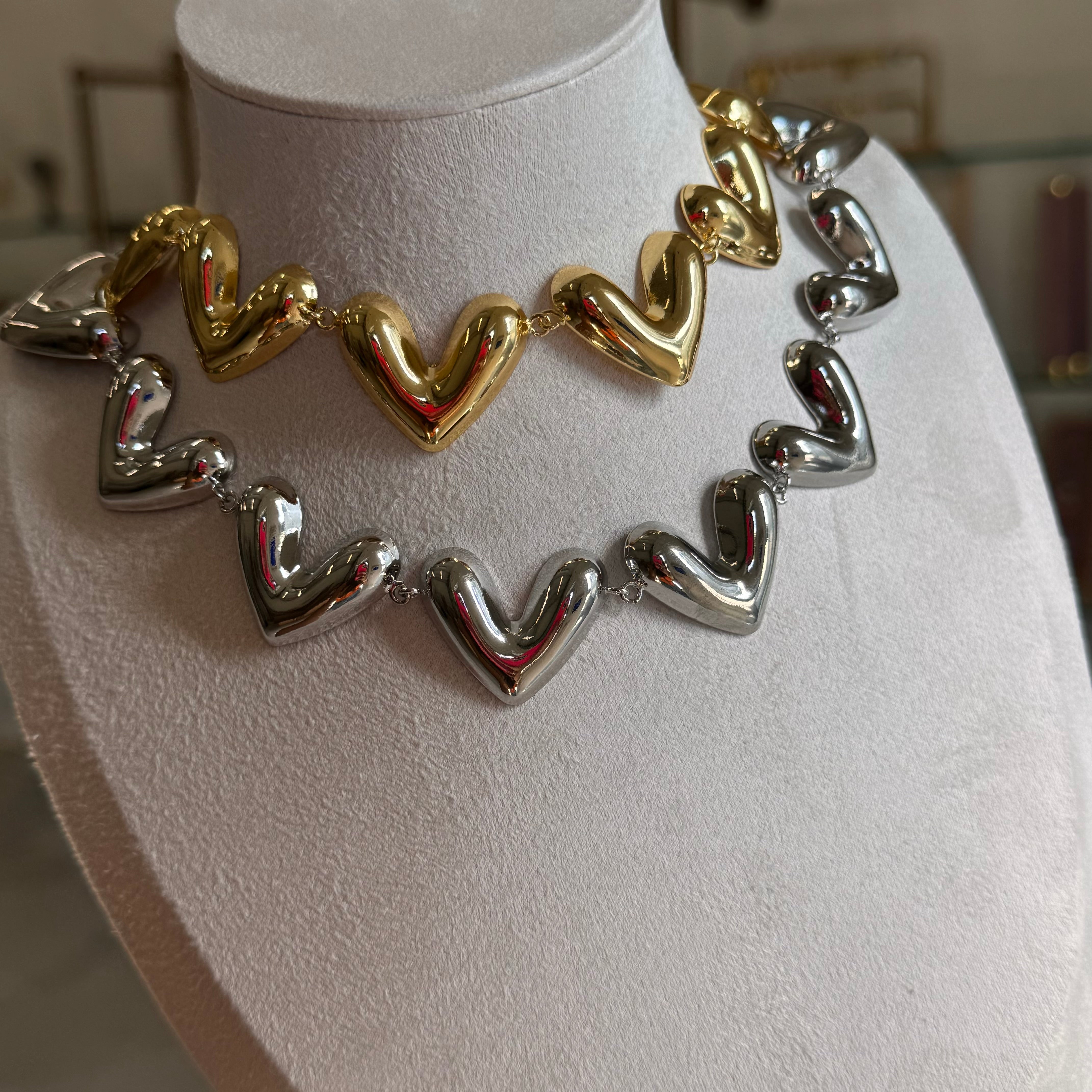 Bold Hearts Necklace