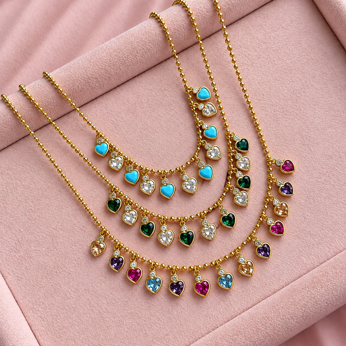 Candy Hearts Crystal Necklace