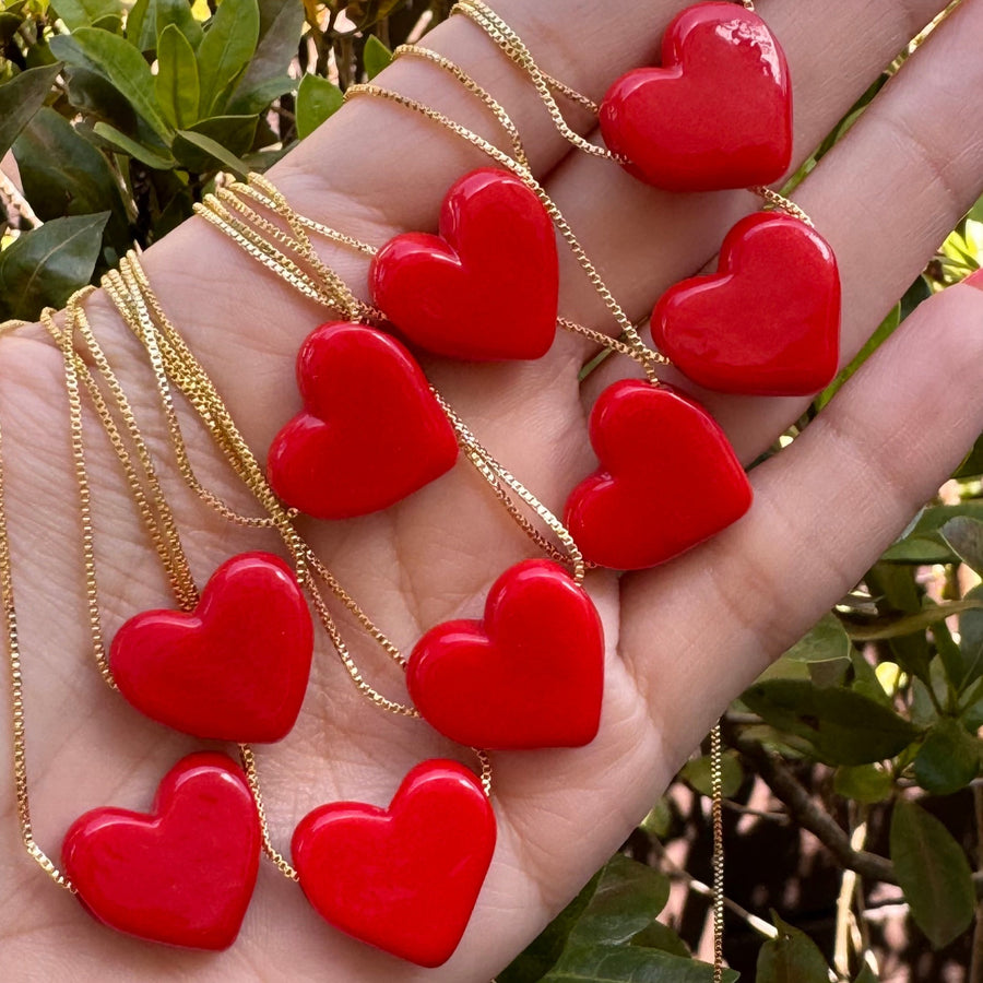 Chunky Stone Heart Charm