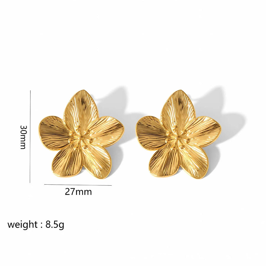 Gold Flower Earrings